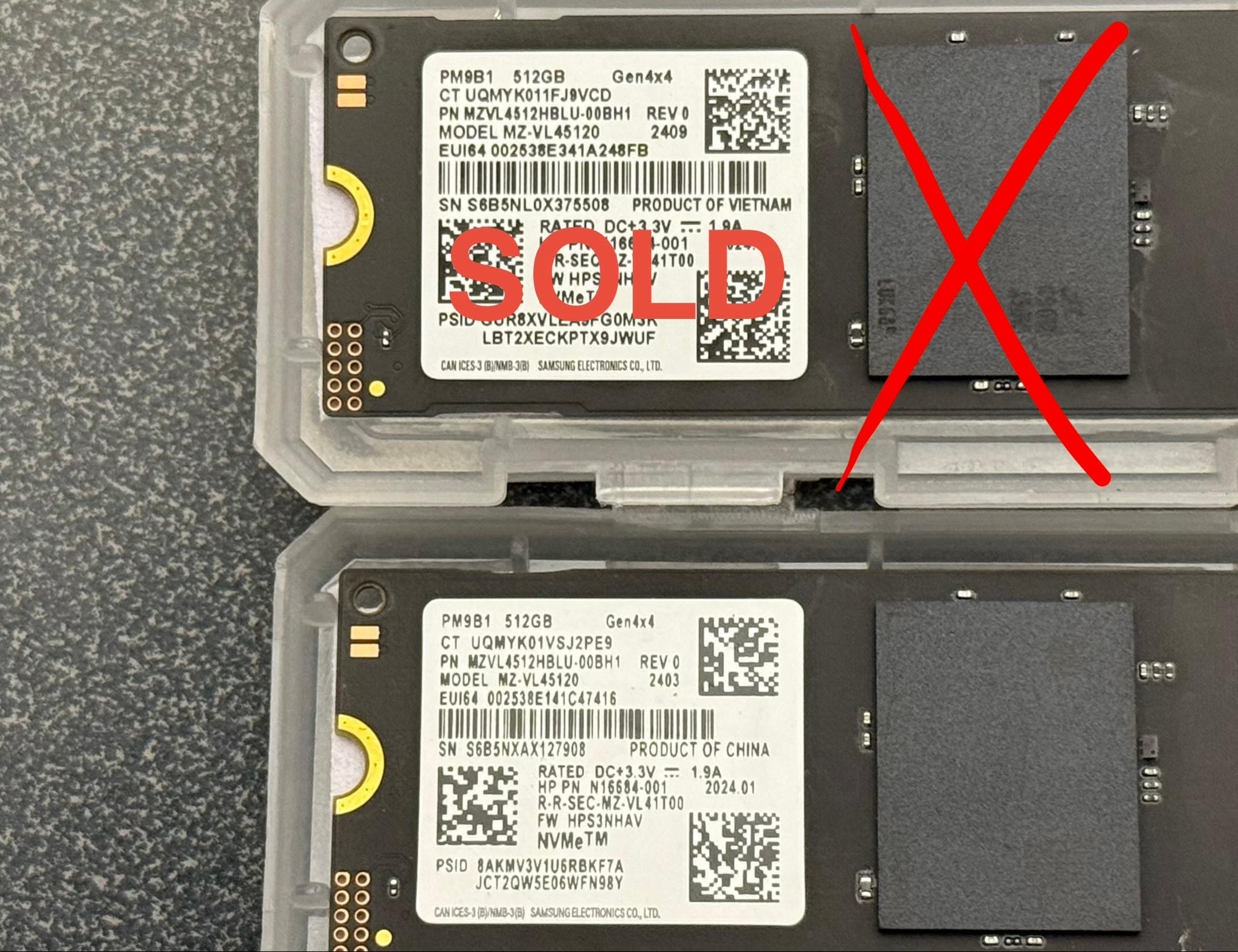 Samsung 512GB Gen 4 NVMe M.2 SSD
