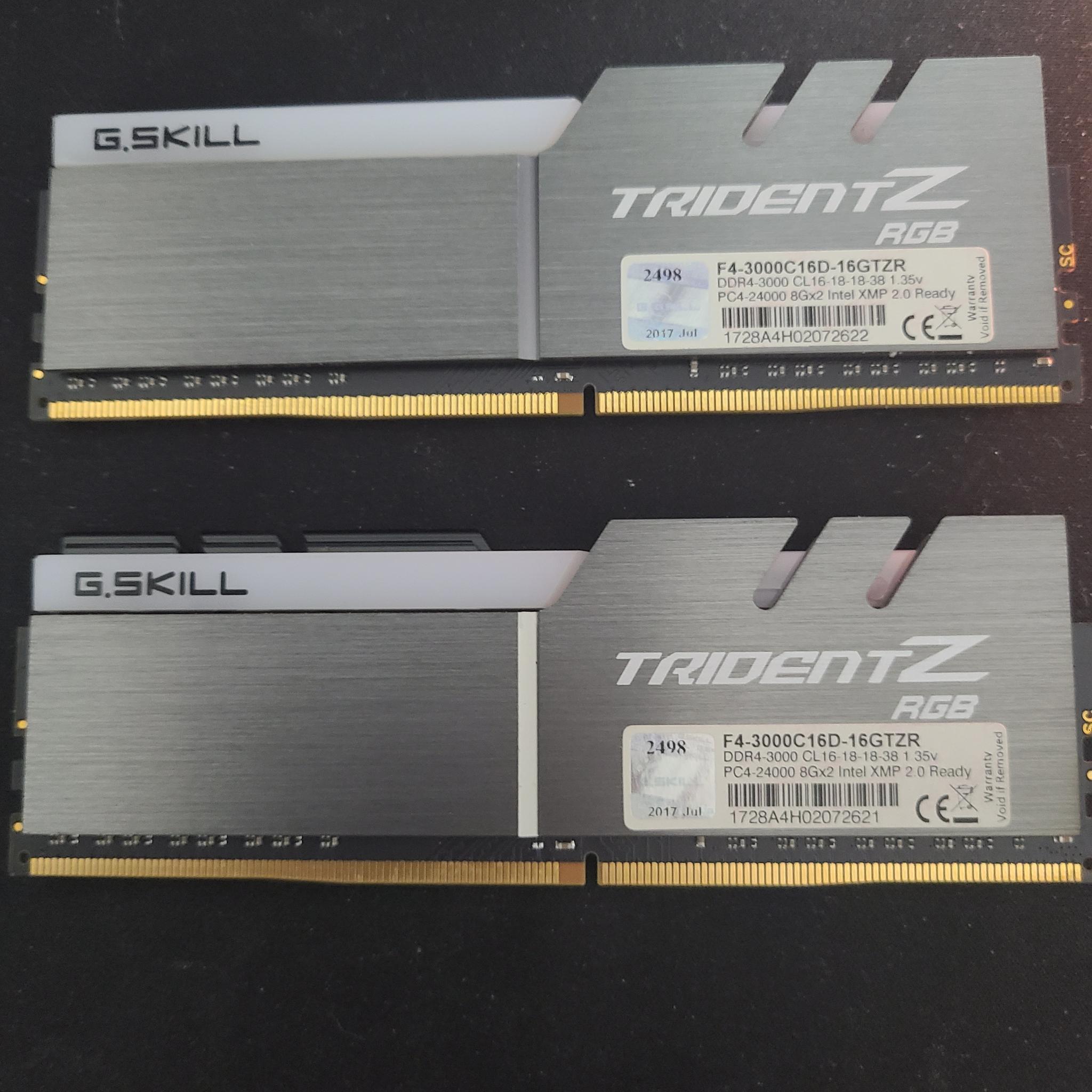 G. Skill 8gb x2 DDR4 - 3000 CL 16-18-18-38