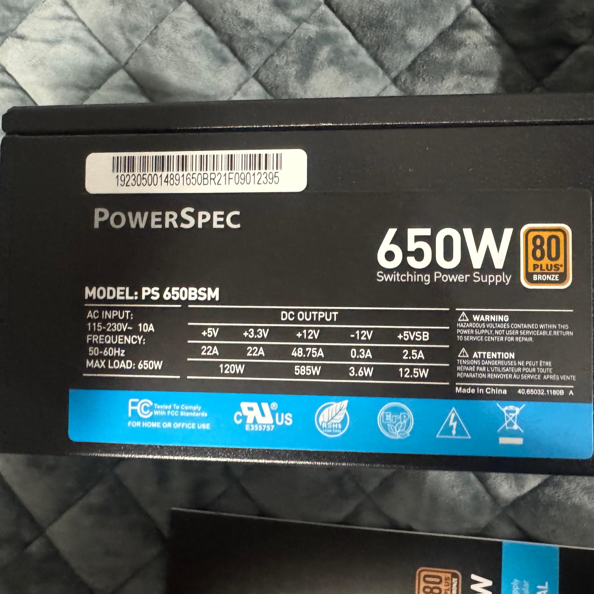 PowerSpec PS 650BSM