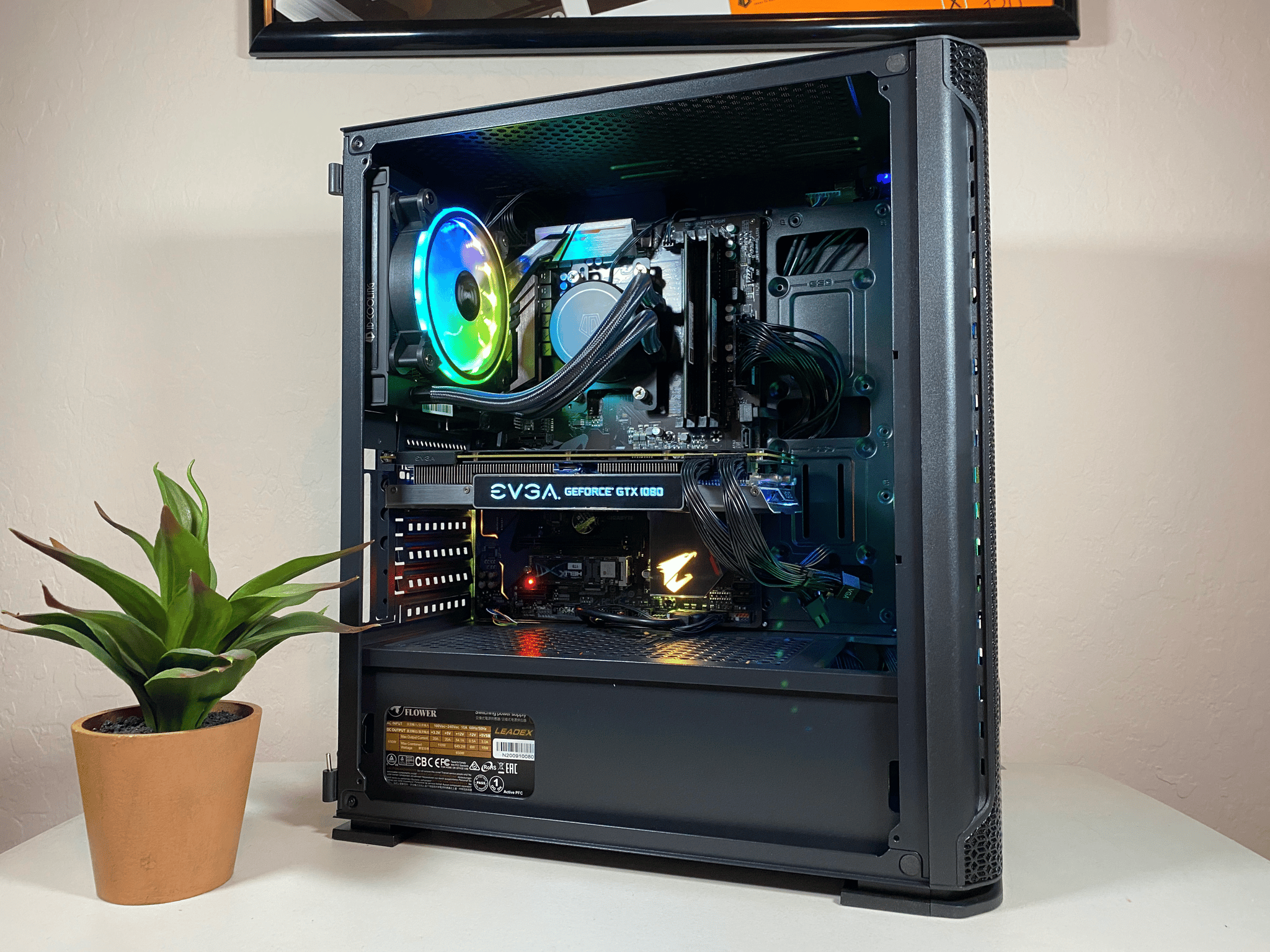 Custom Built High End Ryzen 5 Nvidia 1080 RGB Water Cooled Gaming PC Computer