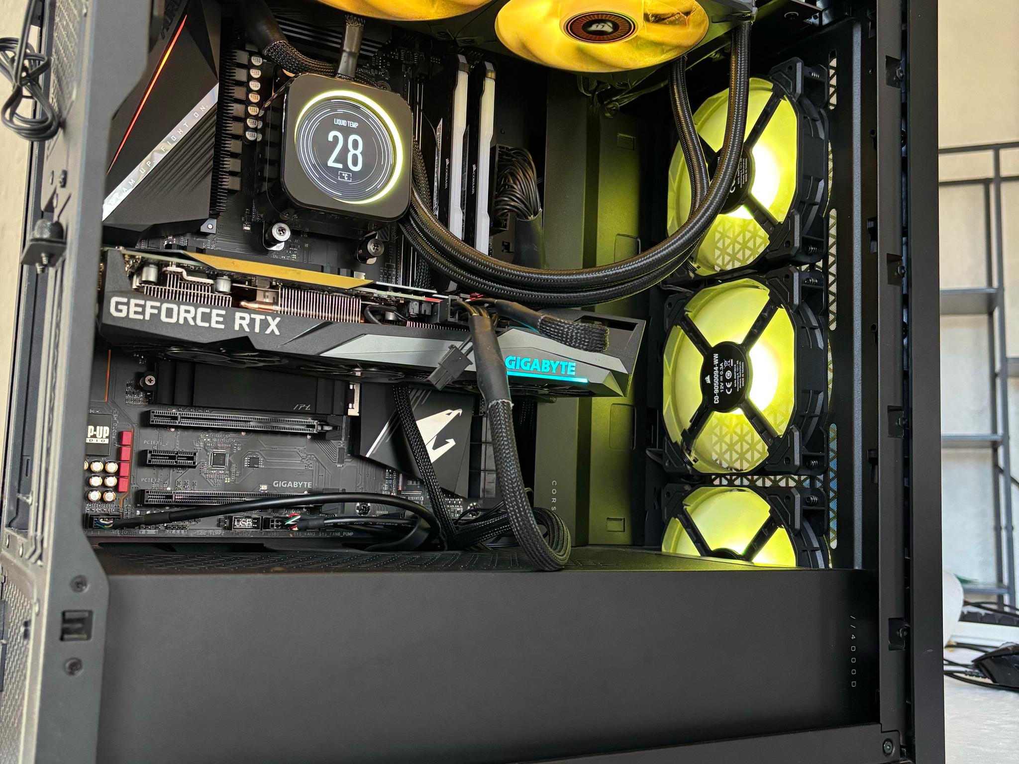 Black Gaming PC | Ryzen 5900x | RTX 3060 Ti | 32gb RAM | 1 TB SSD | LCD Cooling Screen