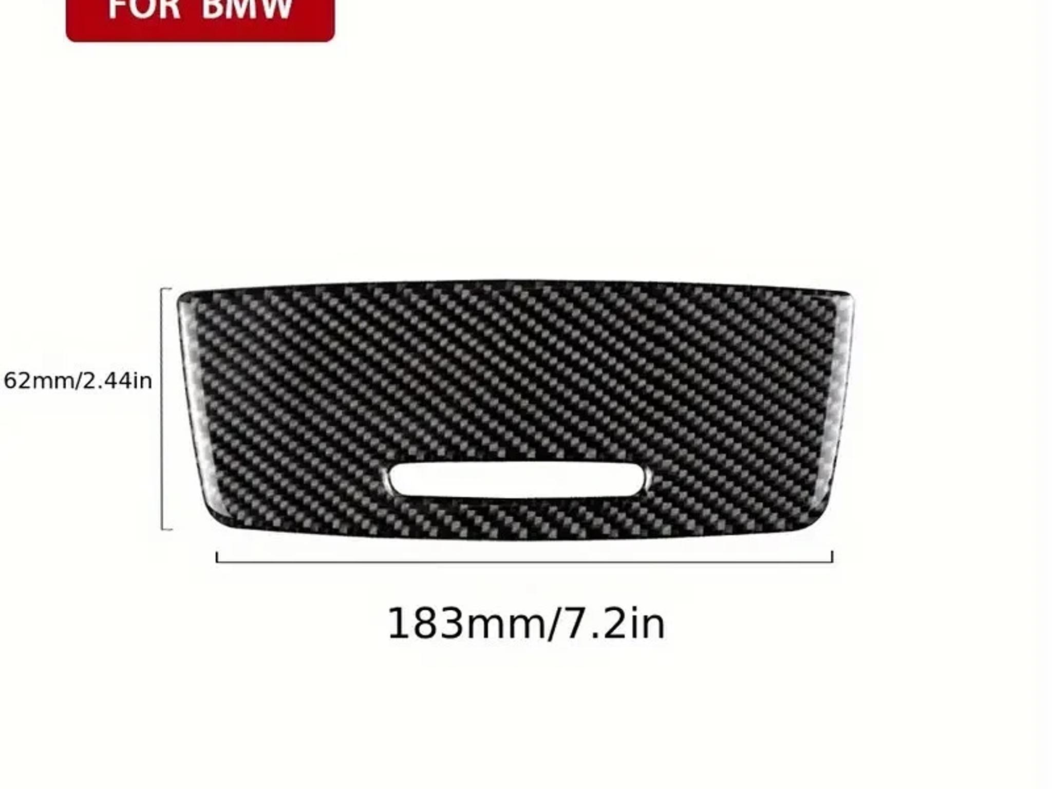 Carbon Fiber Car Central Control Cigarette Lighter Panel Stickers Trim for BMW