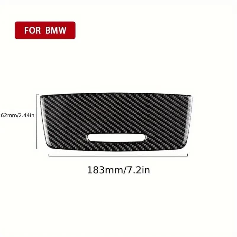 Carbon Fiber Car Central Control Cigarette Lighter Panel Stickers Trim for BMW