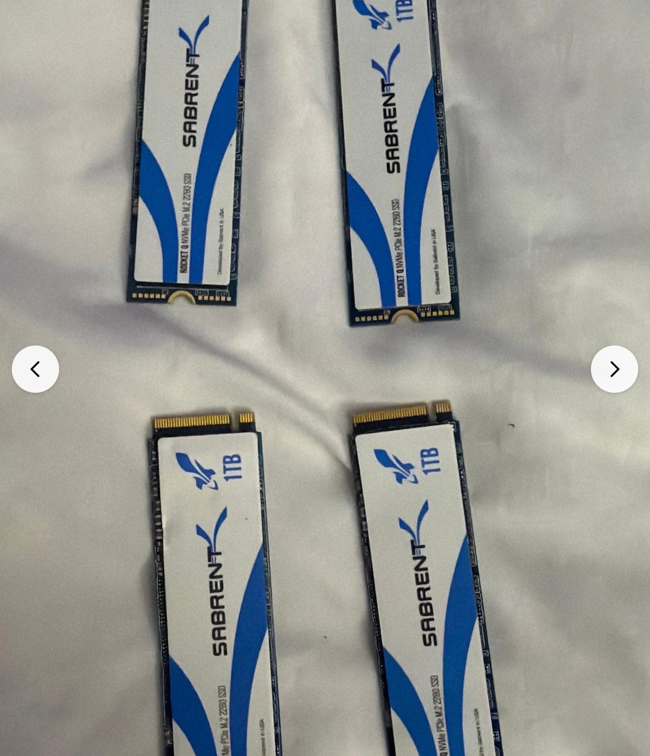 2xSabrent Rocket Q 1TB NVMe M.2 SSD Used