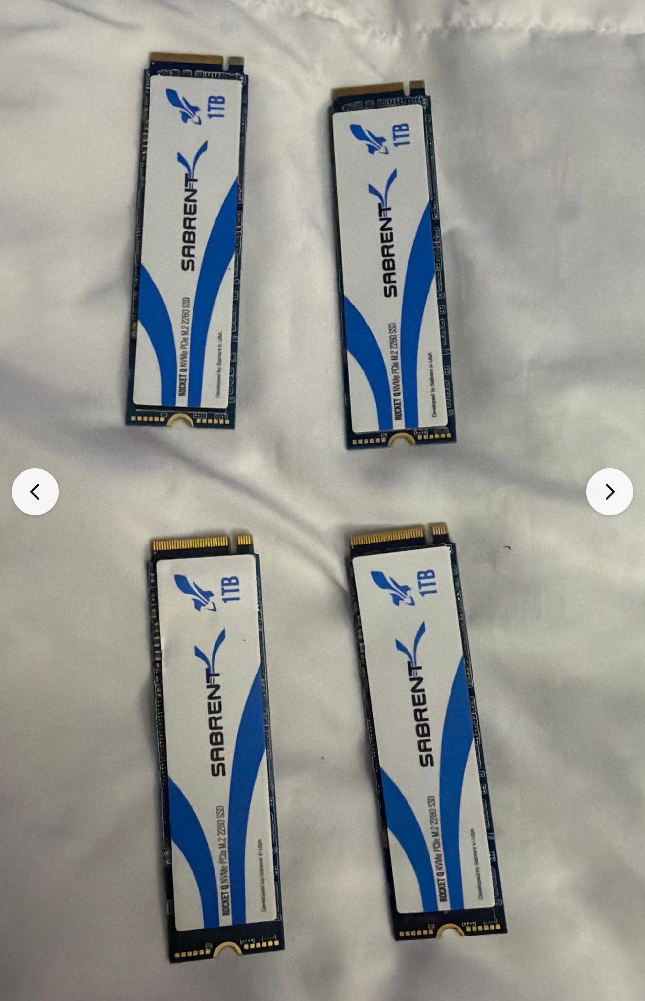 2xSabrent Rocket Q 1TB NVMe M.2 SSD Used
