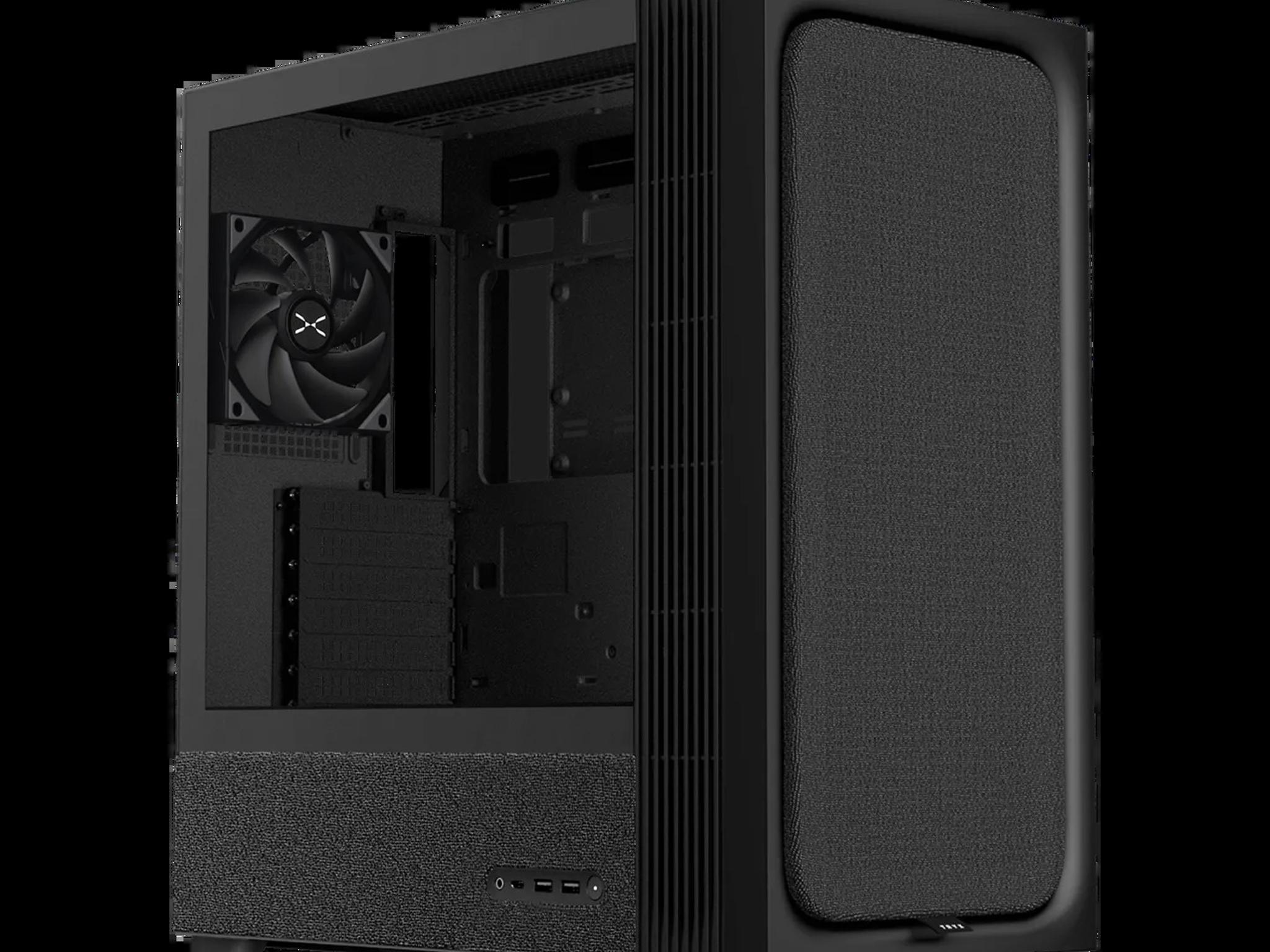 TRYX FLOVA F50 Black Mid Tower ATX PC Case Fabric Tempered Glass - New