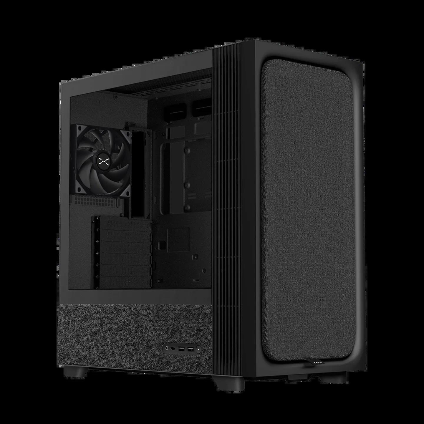 TRYX FLOVA F50 Black Mid Tower ATX PC Case Fabric Tempered Glass - New