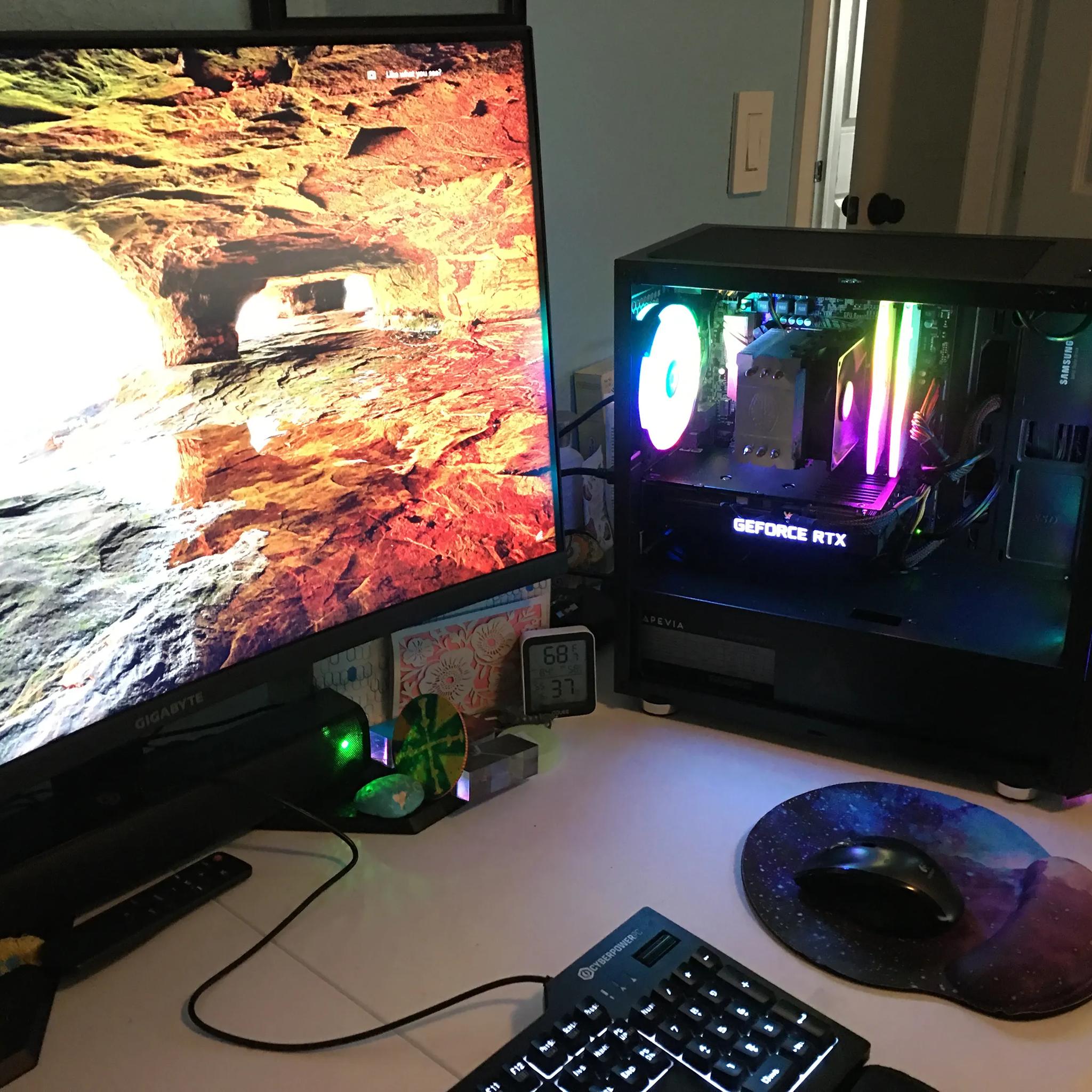 Great Gaming PC, RTX 3060Ti, i7 CPU, DDR4 16GB 3600, M.2 drive, SSD, HDD, mATX size