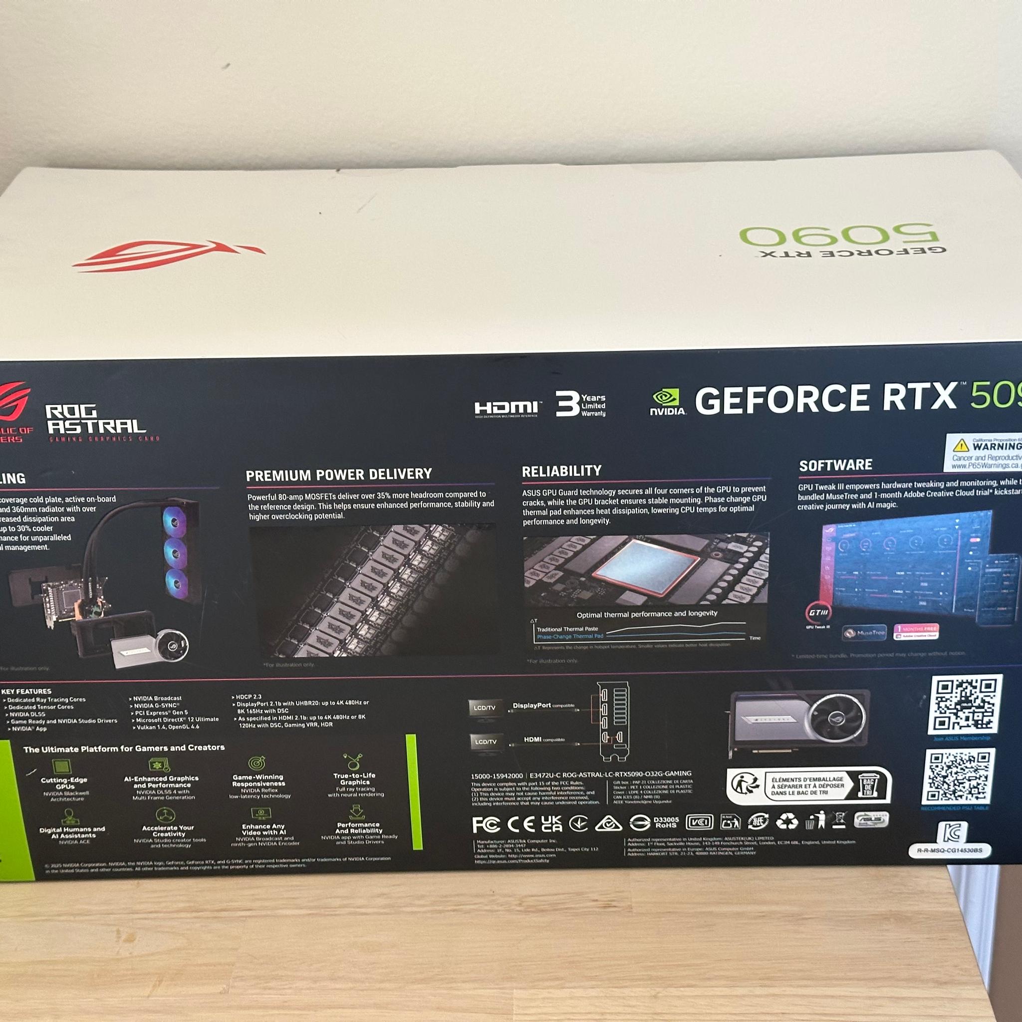 ASUS RTX 5090 ROG Astral LC 32GB GDDR7 OC Edition