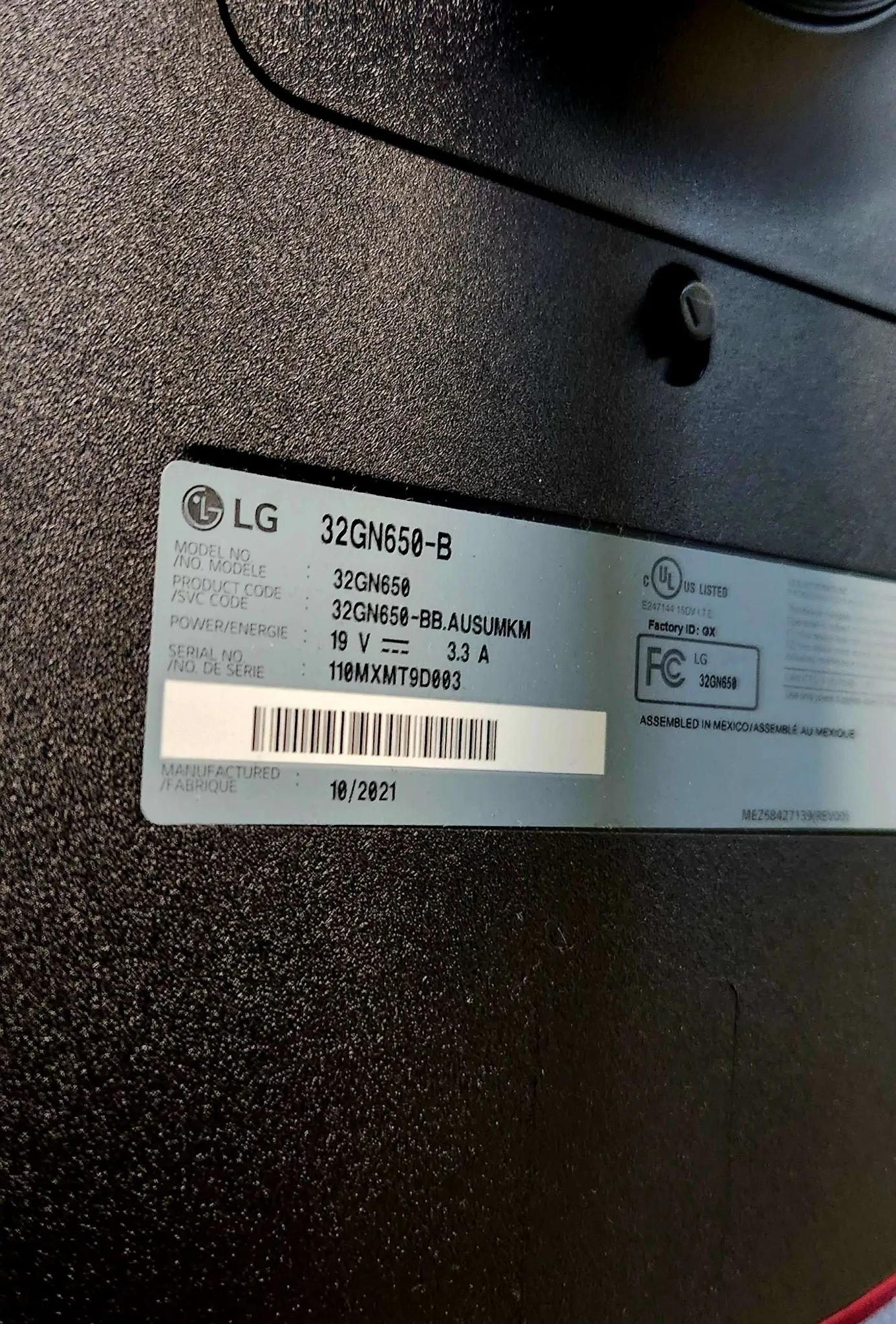 LG 32GN650-B Ultragear Gaming Monitor 32” QHD (2560 x 1440) Display, 165Hz Refresh
