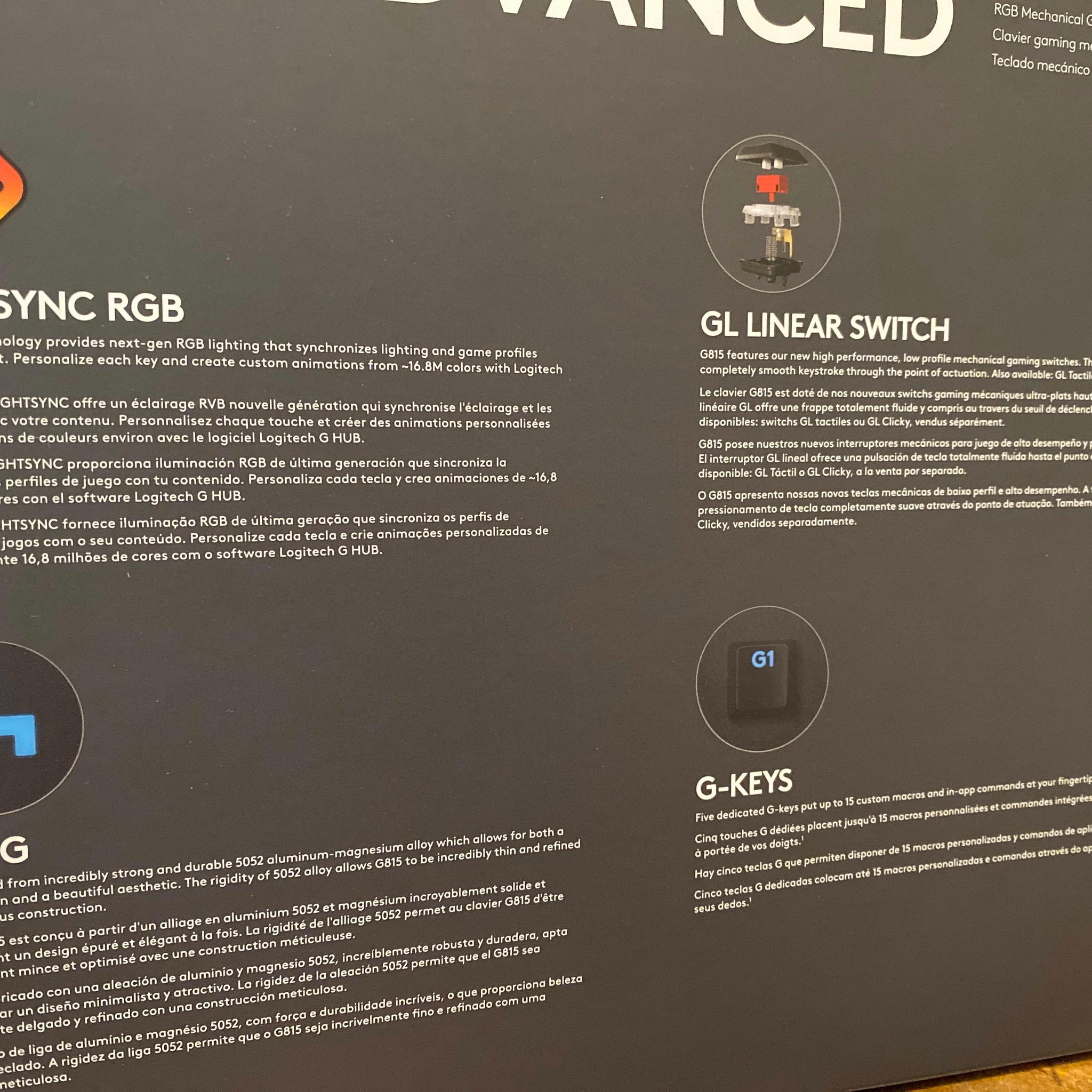 Brand New Logitech G815 Linear Wired RGB Keyboard
