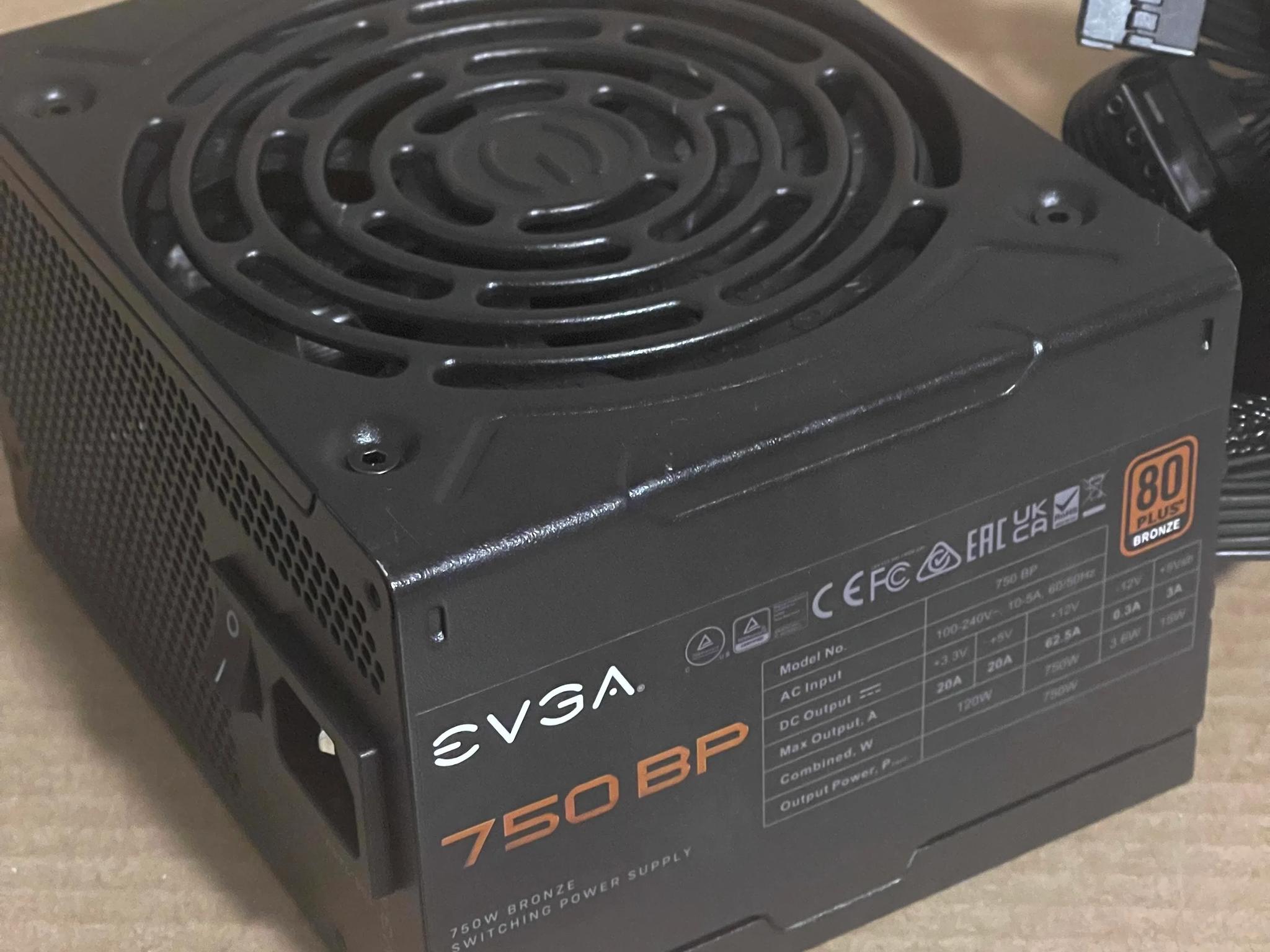 Used, EVGA 750 BP 750W 80+ Bronze Non-Modular PSU