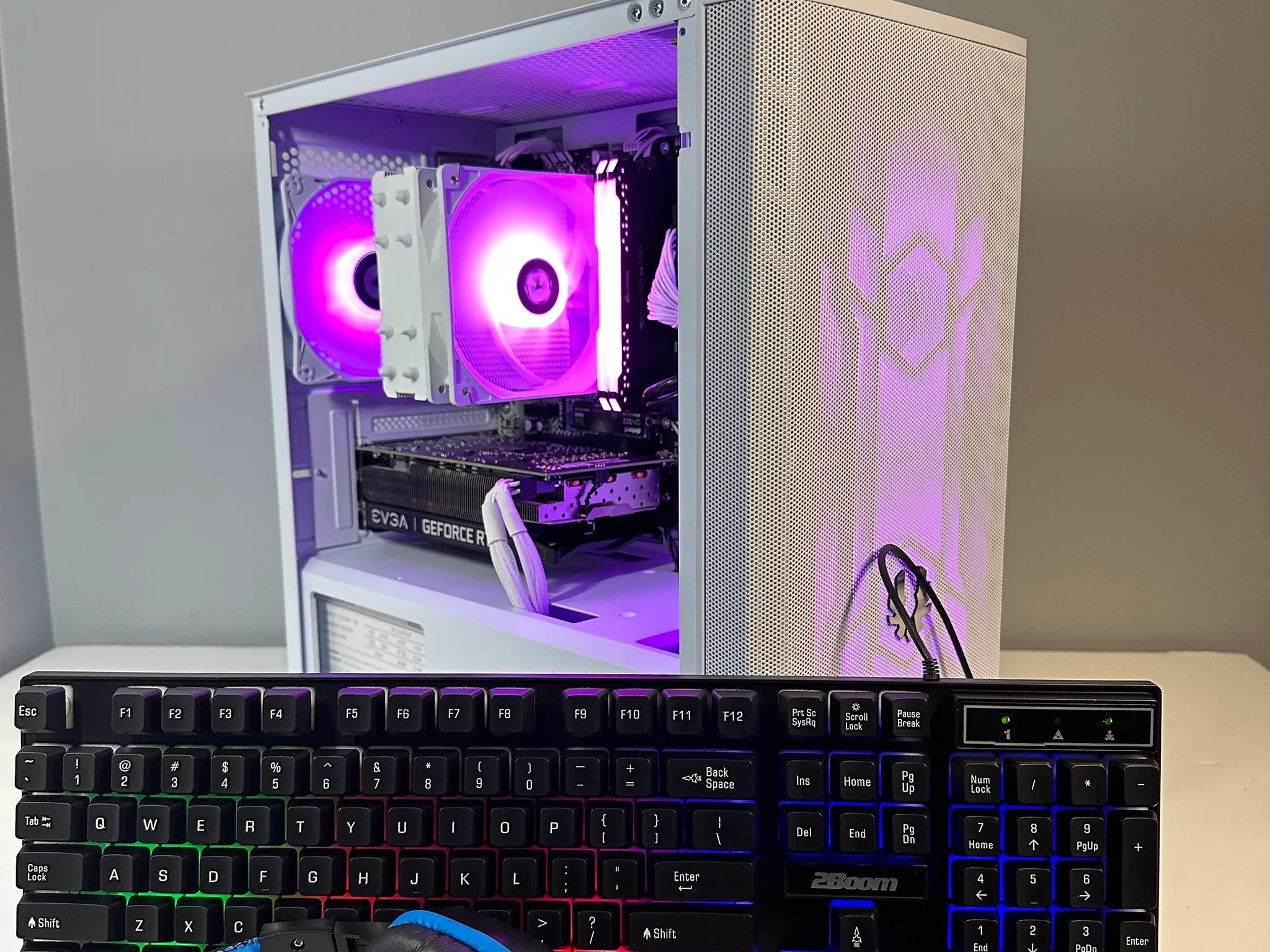 AMD Ryzen 5 5500/ RTX 2060 6GB Custom White RGB Gaming PC Bundle W/Keyboard/Mouse/Headset & Mic