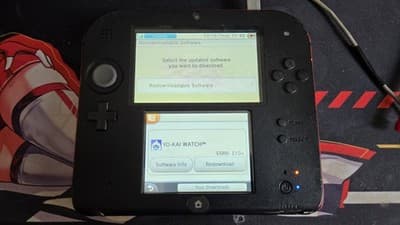 CUSTOM USED Nintendo 2DS Black/Red Handheld Console, Yo-Kai Watch Edition