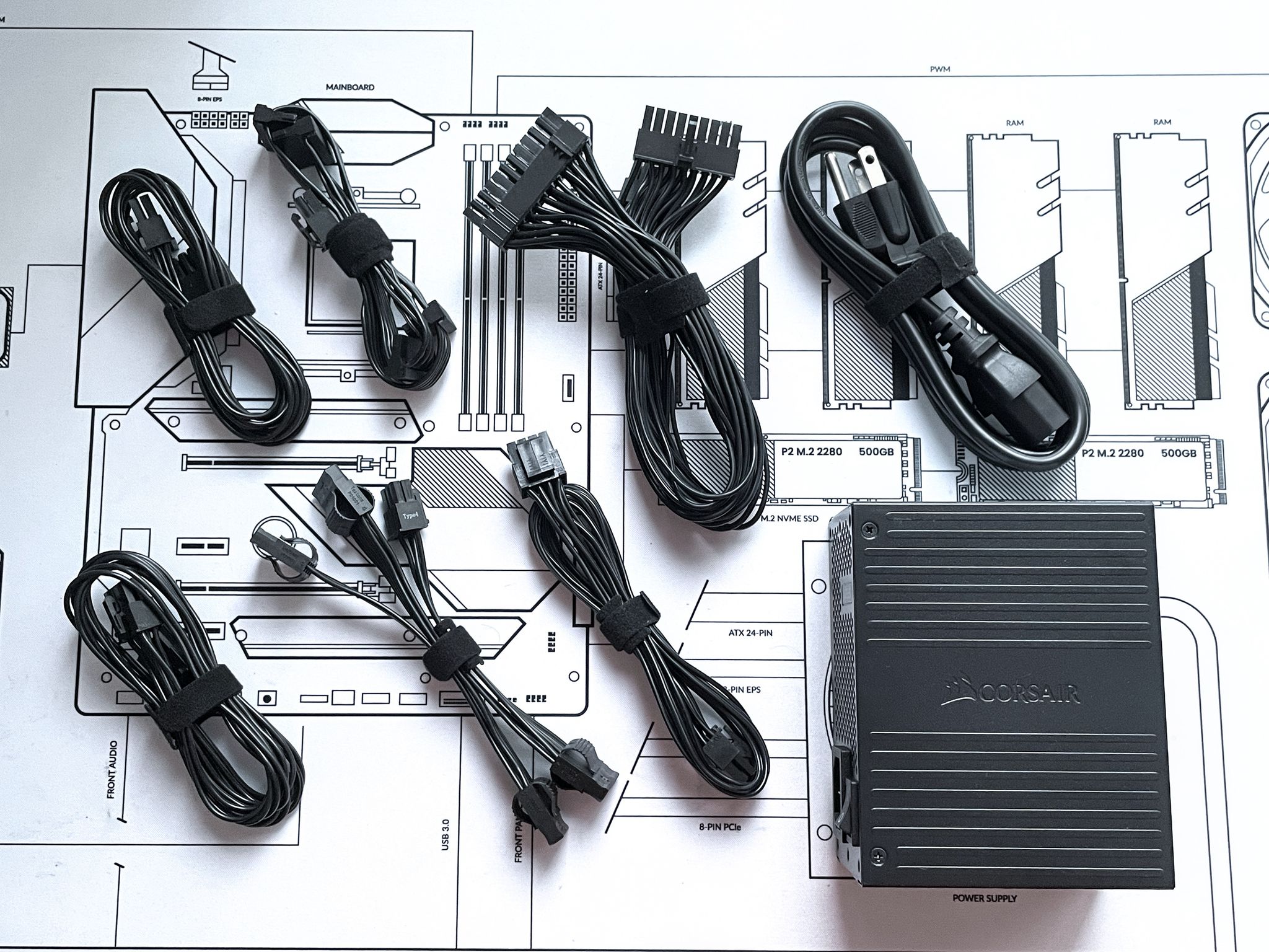 Corsair SF600 80+ Gold 600w SFX PSU Power Supply w/ All Original Cables