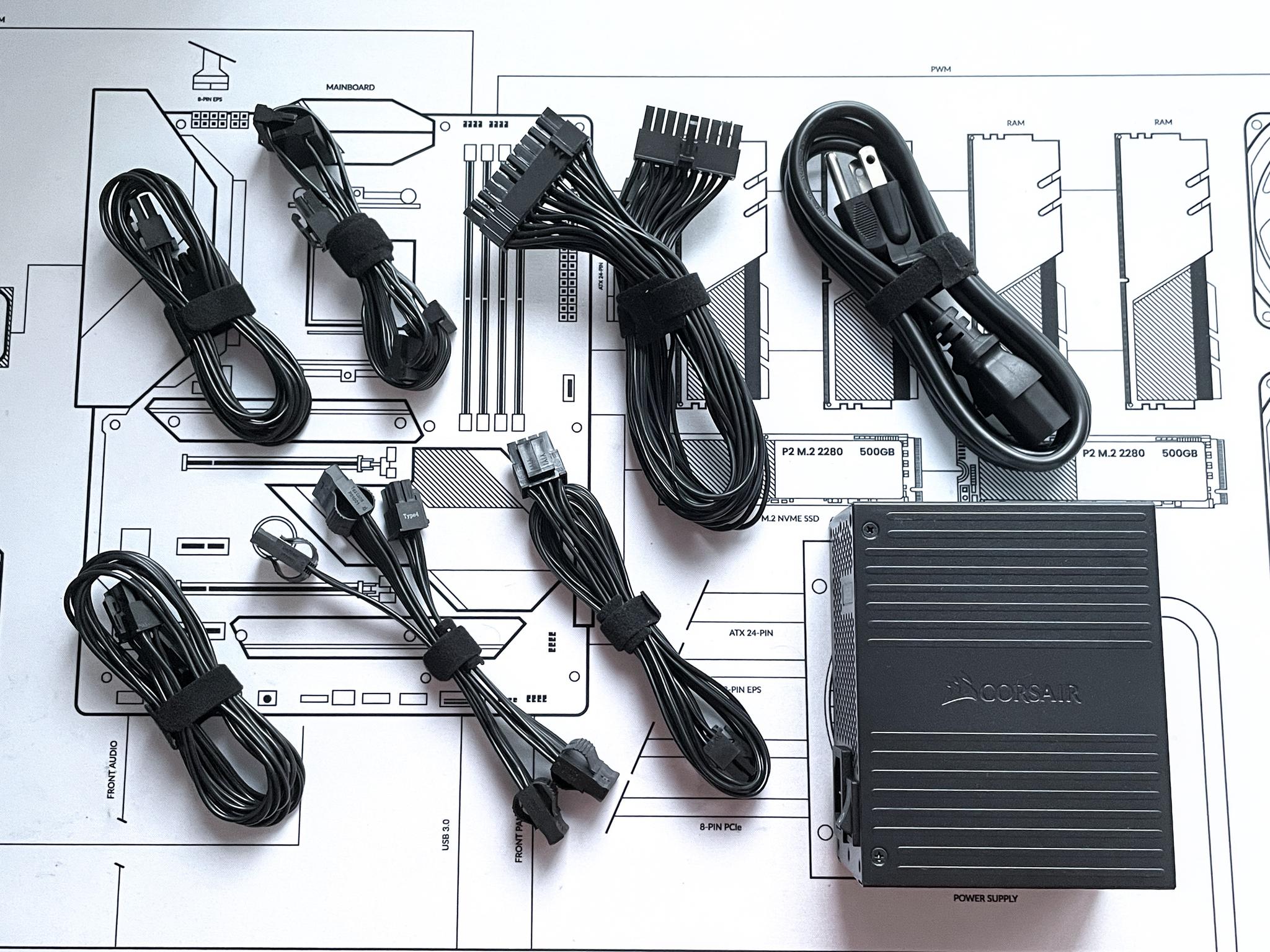 Corsair SF600 80+ Gold 600w SFX PSU Power Supply w/ All Original Cables