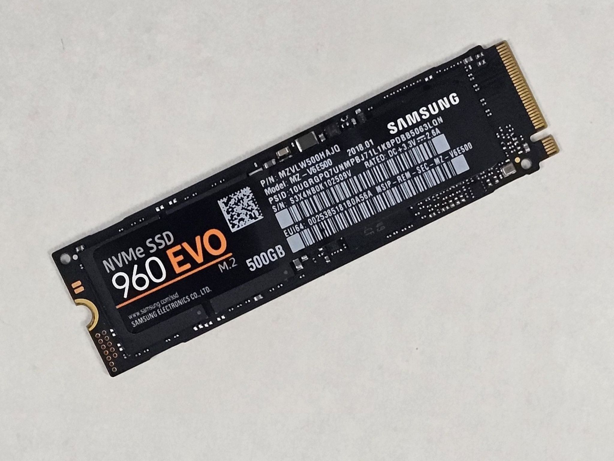 500GB NVMe M.2 SSD Samsung 960 EVO Gen3
