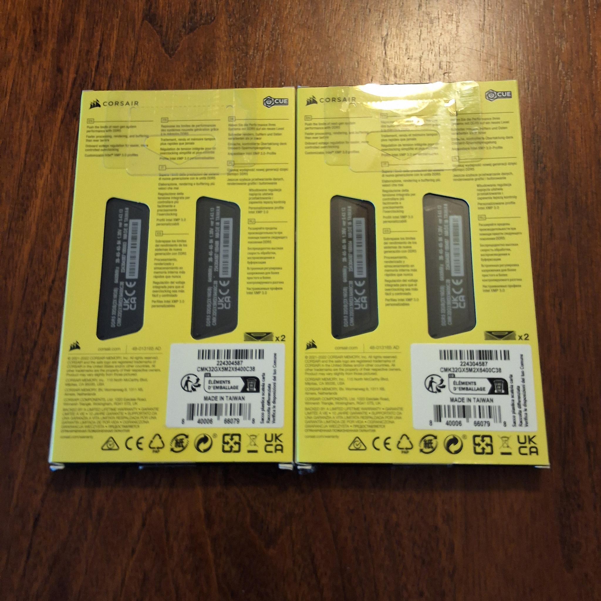 Corsair 64GB Vengeance DDR5-6400 RAM (4x16GB sticks) Intel XMP Ready