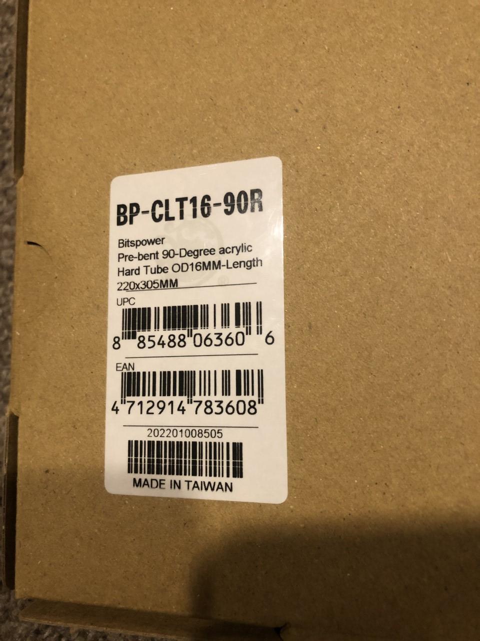 Bitspower Pre-bent 90-Degree acrylic Hard Tube OD16MM-Length 220x305MM