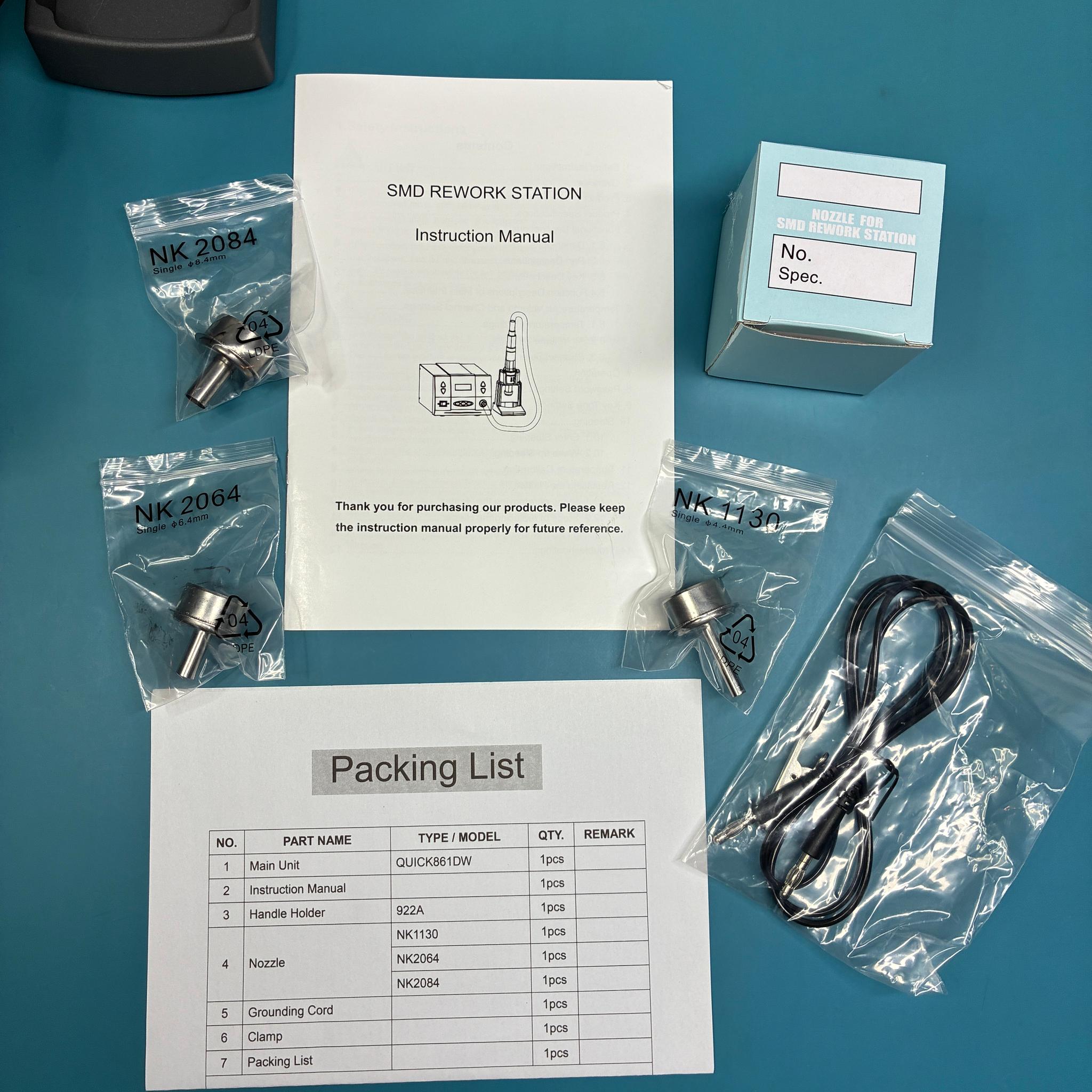 QUICK 861DW 1000W Hot Air Rework Station (Electronics Lab Equipment)
