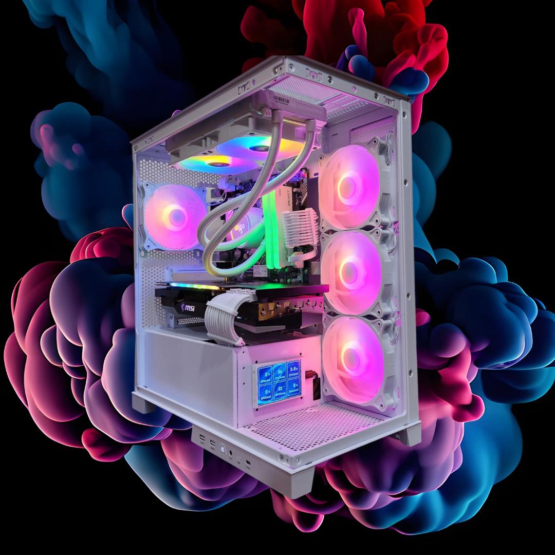 🔐Gateway⛅️: RX 6900 XT | Ryzen 5700x | 32GB DDR4 RAM | 2TB SSD | Mini Screen | RGB Fans | White PC