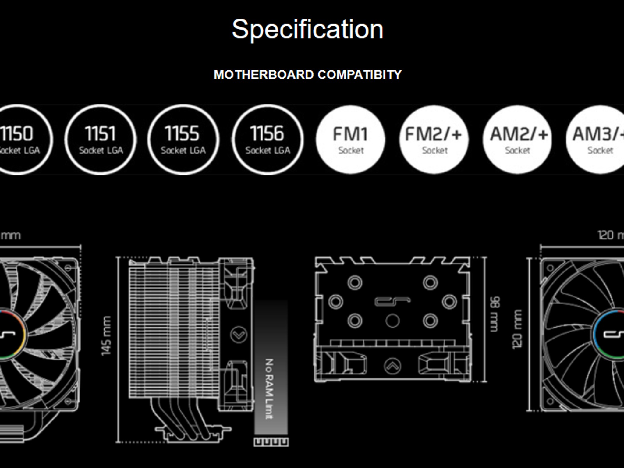 CRYORIG H7 Tower Air Cooler for AMD/Intel CPU with 120mm PWM Fan