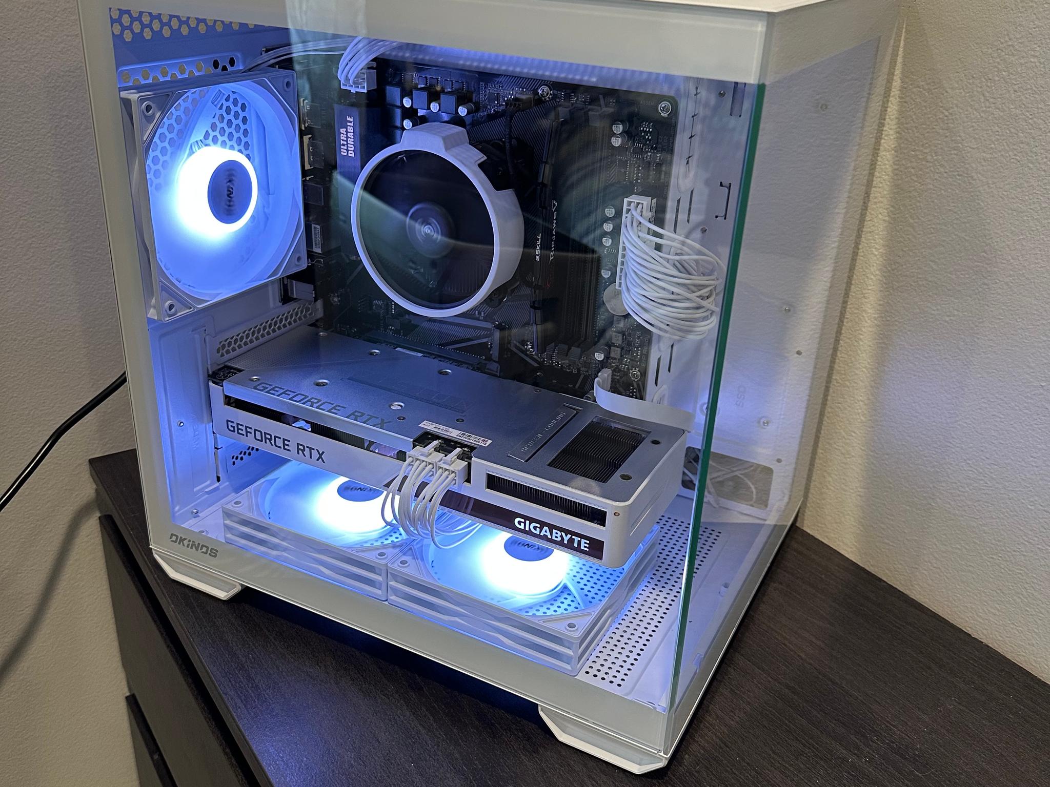 Custom White RGB Gaming PC | RTX 3060 Ti Vision OC | Ryzen 5 5500 | 16GB DDR4 | WiFi