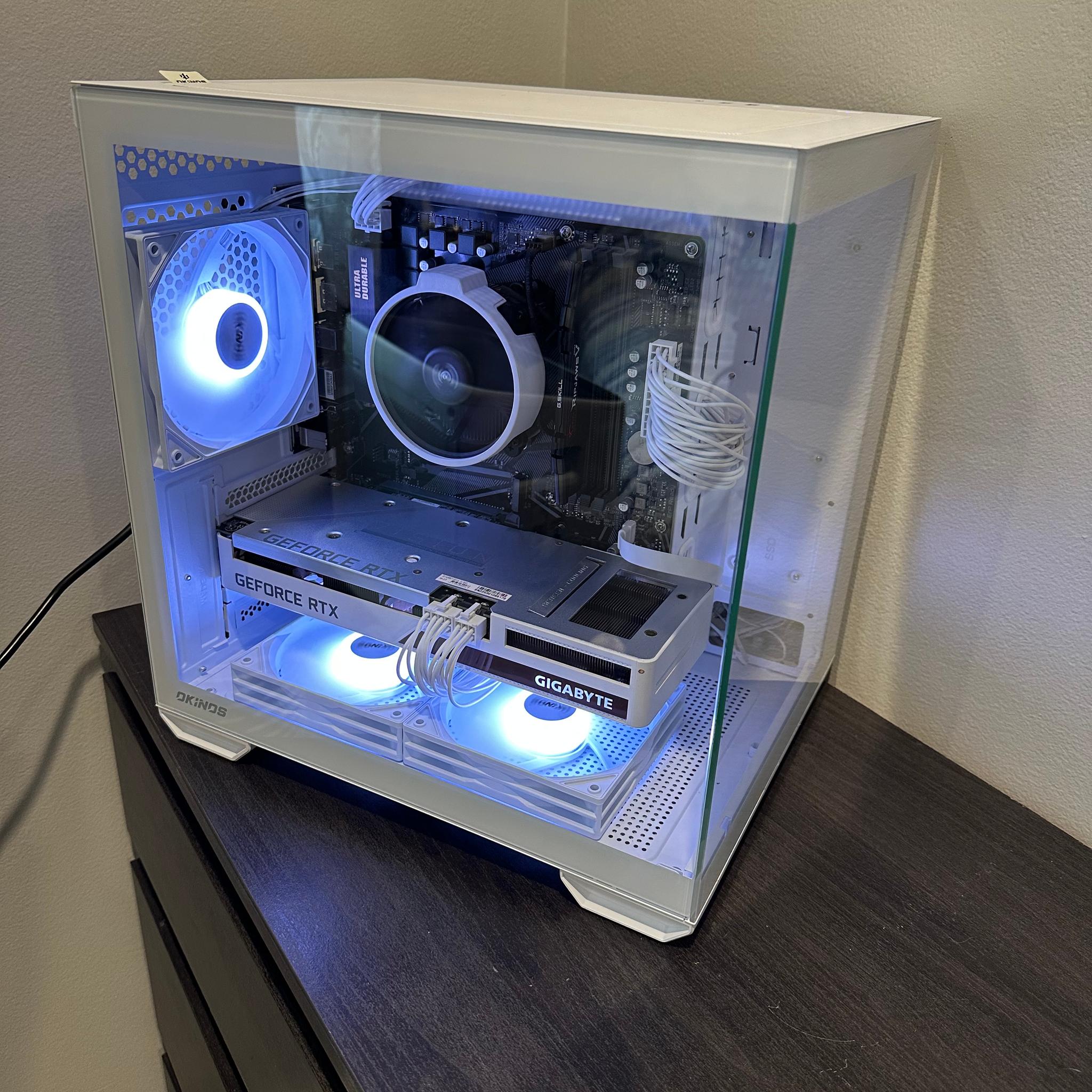 Custom White RGB Gaming PC | RTX 3060 Ti Vision OC | Ryzen 5 5500 | 16GB DDR4 | WiFi