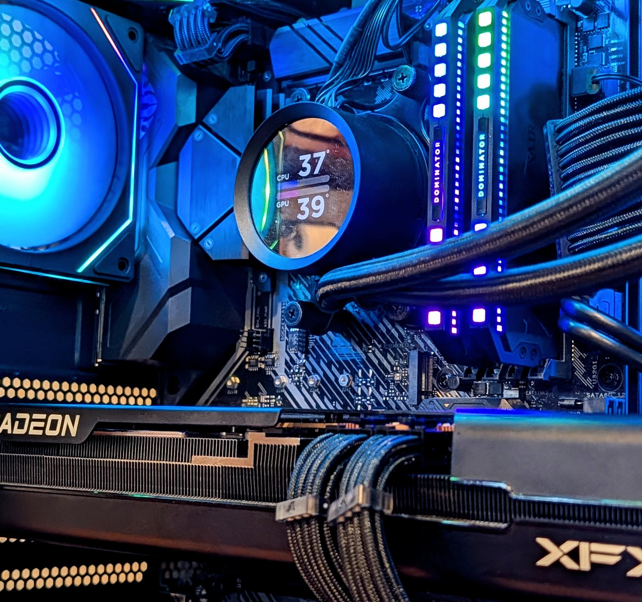 🌈 Ryzen 5 5600XT + RX 7700 XT Gaming PC | 1440p Gaming | Premium RGB Build w/ LCD Liquid Cooler