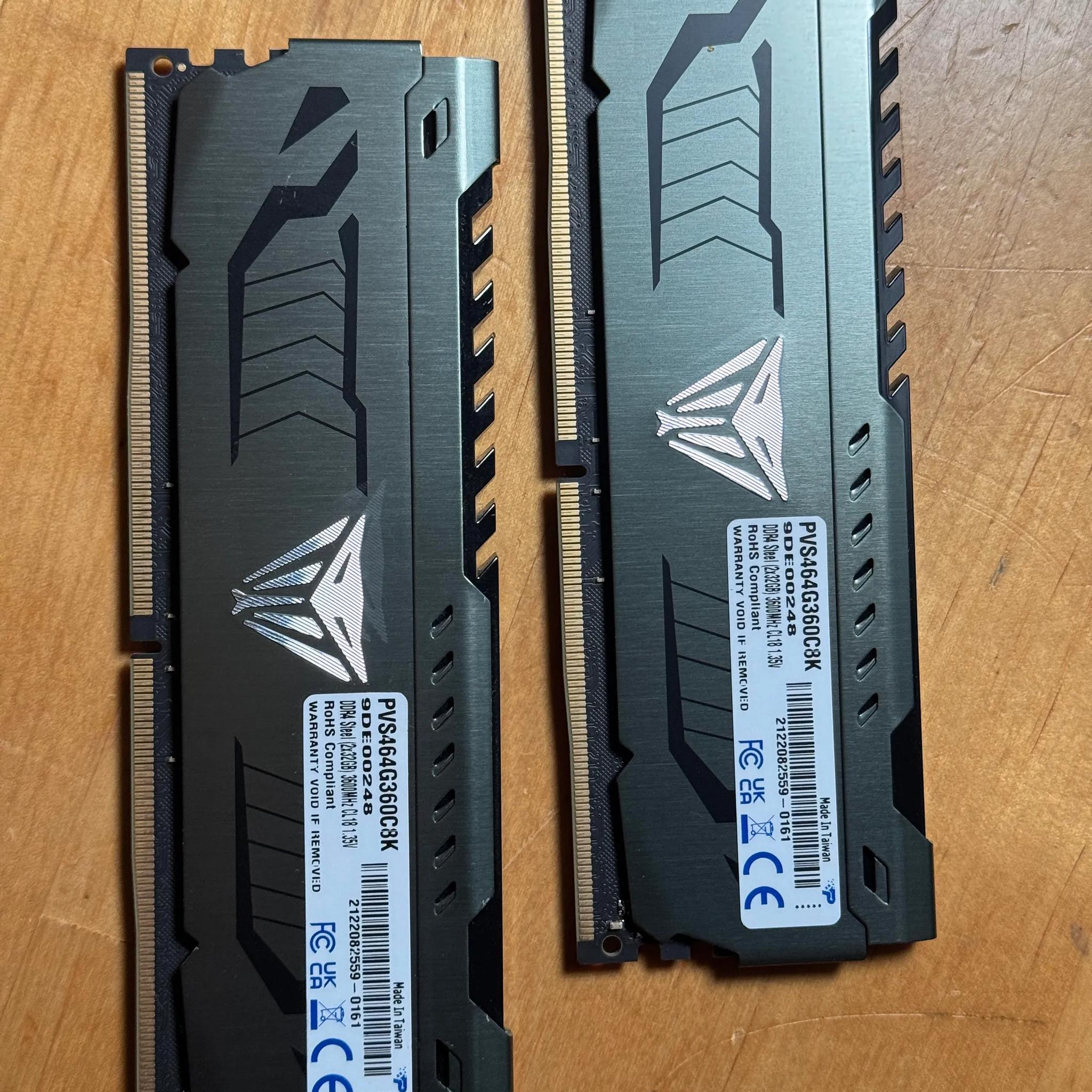Patriot Viper Steel DDR4 RAM 64GB (2X32GB) 3600MHz CL18 UDIMM Desktop Gaming Memory Kit (USED/GOOD)