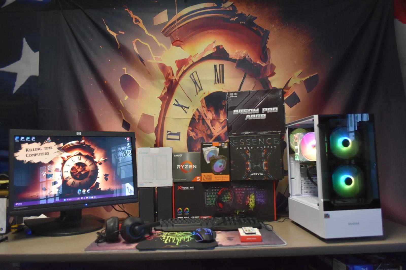 Gaming PC RYZEN 5 5500 Ram 16GB GPU Radeon RX5500 8GB 1 TB SSD+ Built in Wi-fi + Extras