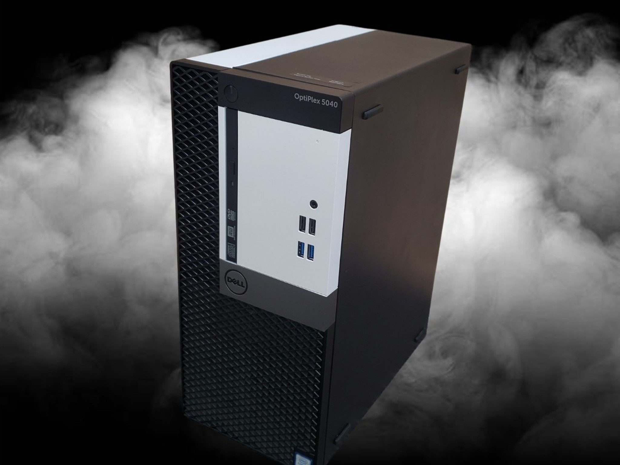 CLEARANCE: 1050ti + i5 6500, 16GB RAM, 500GB HDD, 256GB SSD, Windows 10P (Black and White Gaming PC)