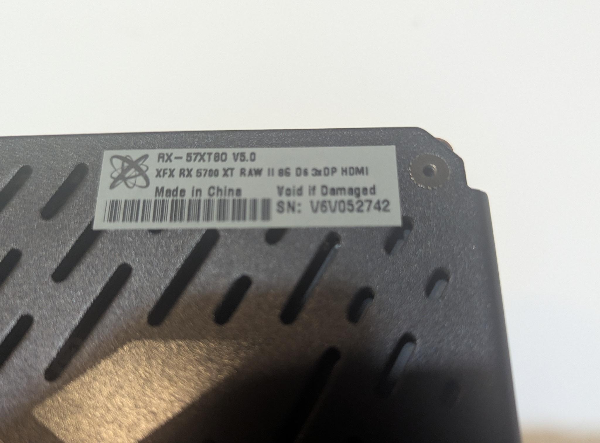 XFX AMD RX 5700XT  8GB GPU