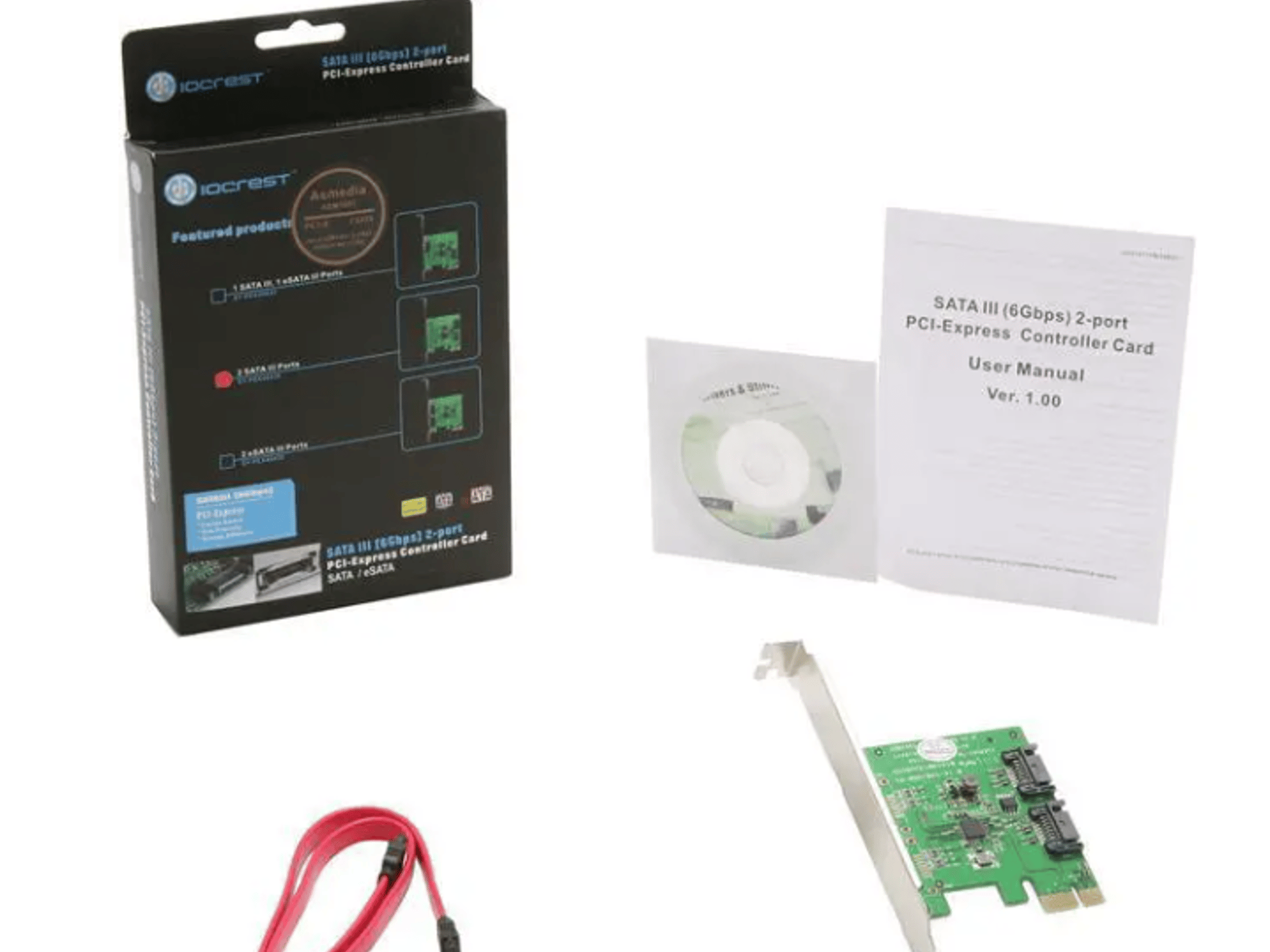 NEW IOCREST (SYBA) SY-PEX40039 PCI-Express 2.0 SATA III (6.0Gbs) Controller Card