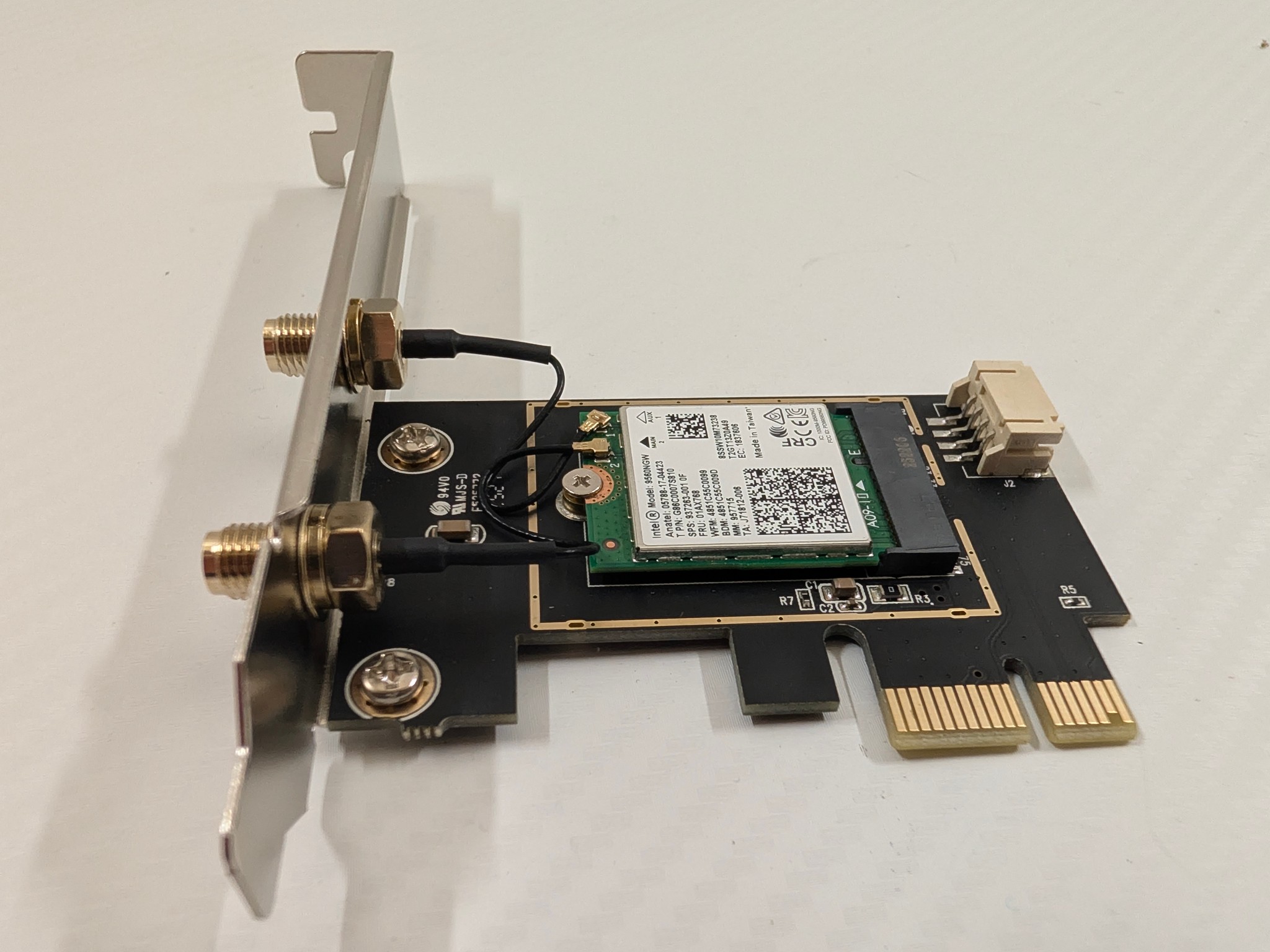 WiFi 5 PCIe Card | Intel AC 9560 Chip, 867Mbps Dual-Band 2.4GHz/5GHz, Bluetooth 4.2