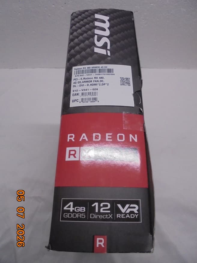 MSI RX 480 Armor 4GB OC/Like New/Open Box Condition