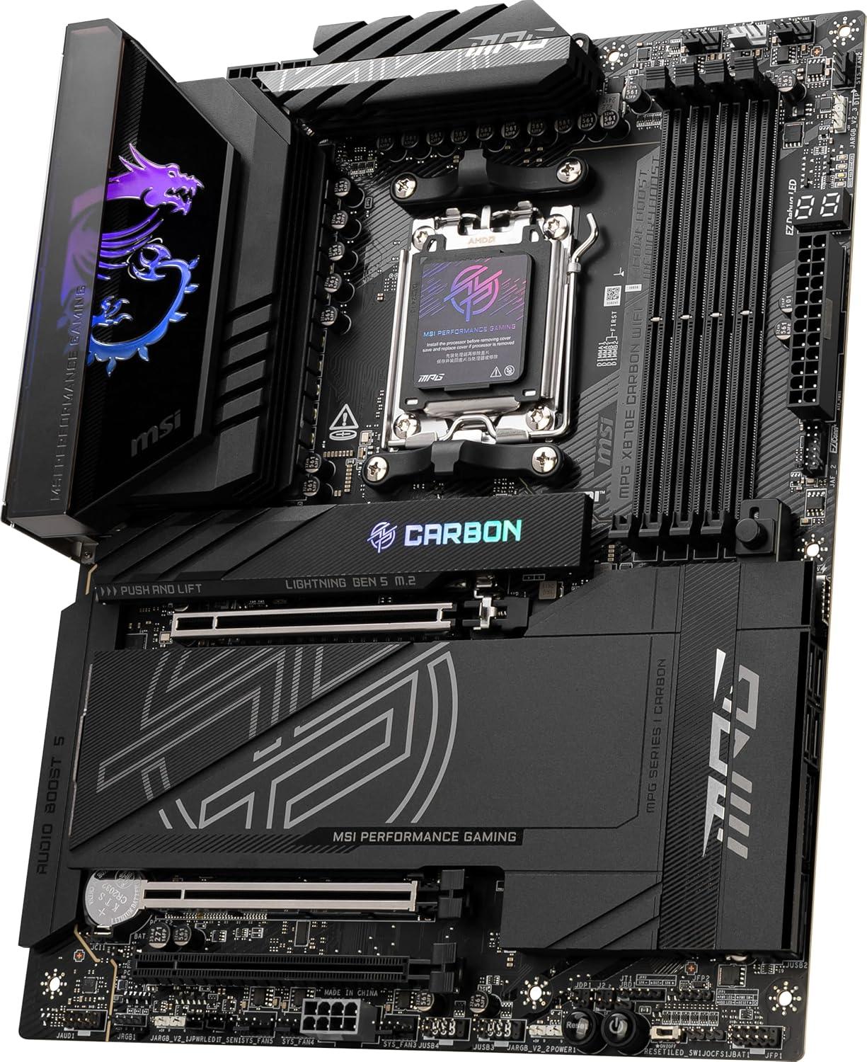MPG X870E CARBON WIFI AMD AM5 DDR5 ATX Desktop Motherboard