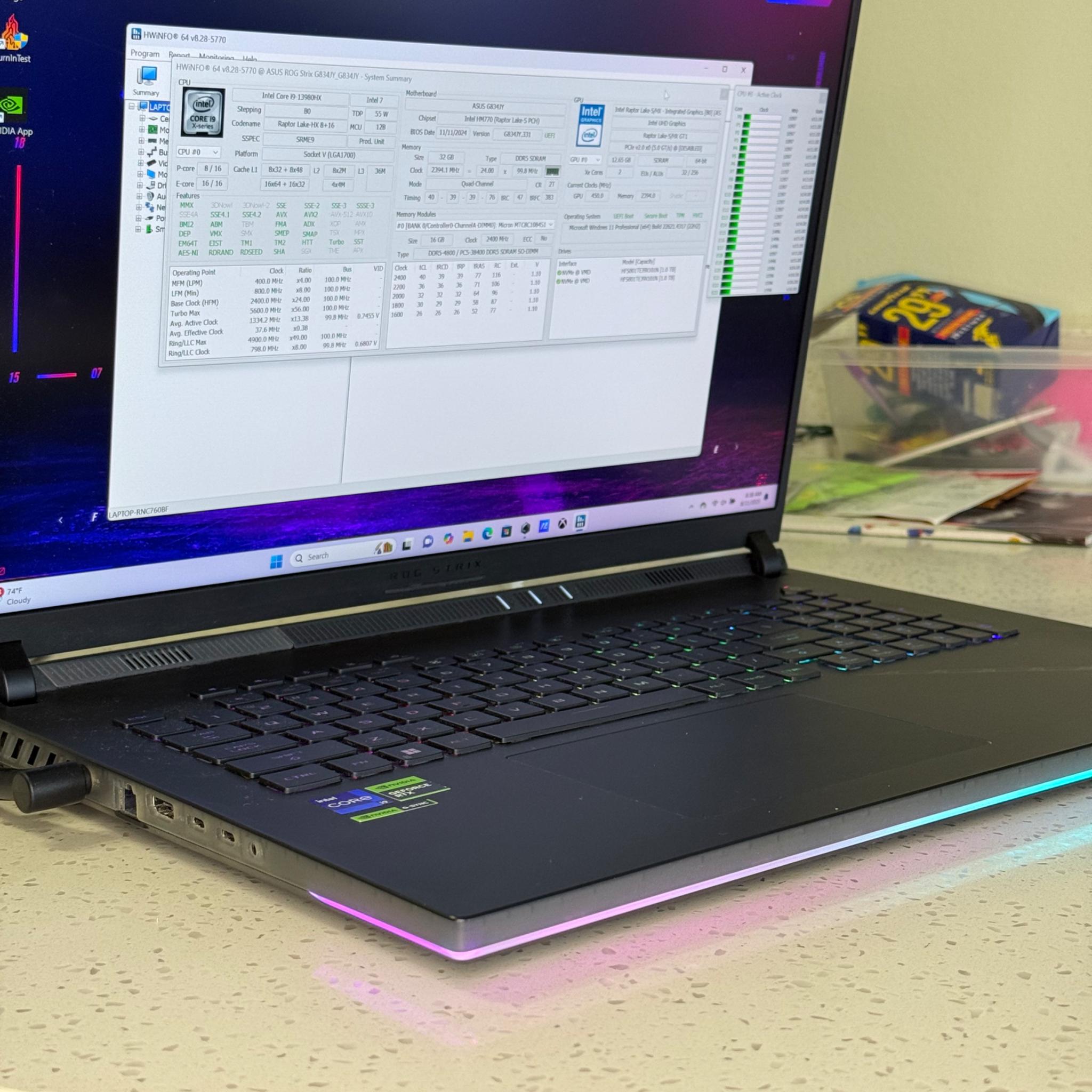 ROG Scar 18 i9 13980HX RTX 4090 1 TB NVME SSD (Raid0) Great condition