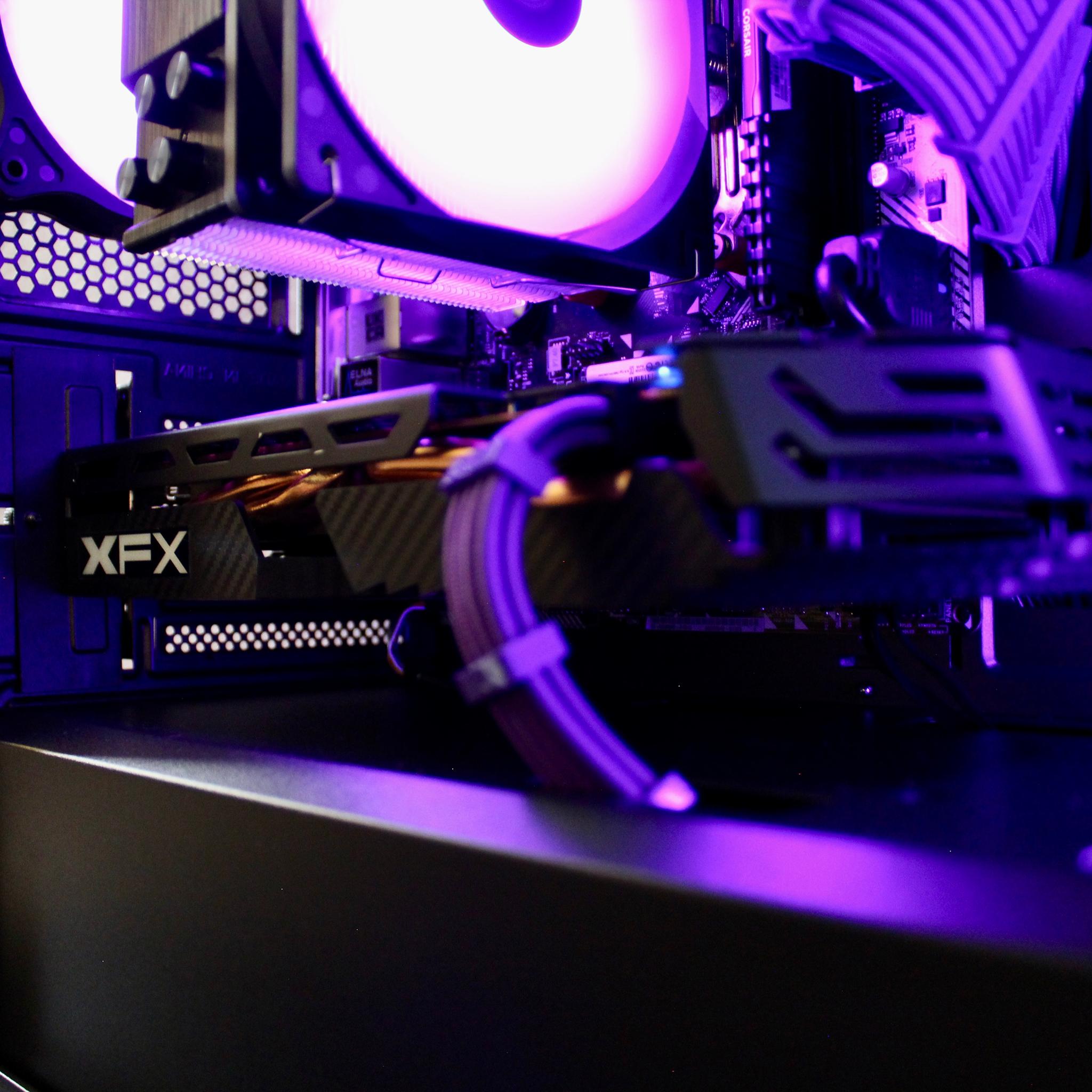 Purple Shadow! Awesome Gaming PC | Ryzen 5 2600 | XFX 580 8GB | 16GB DDR4 | 512GB M.2 | W11 + WiFi |