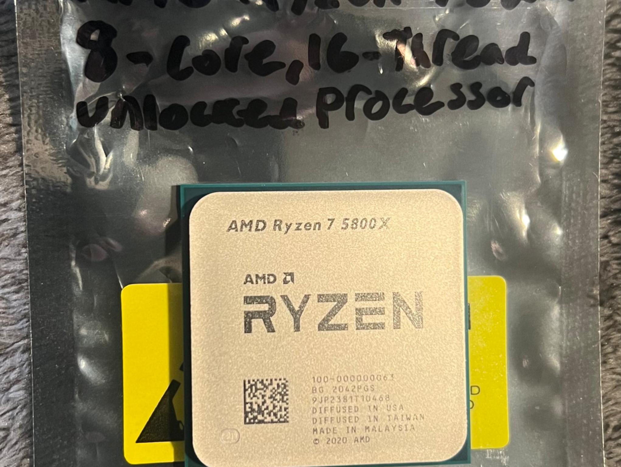 AMD Ryzen 7 5800X 8-Core, 16 Thread Unlocked Processor Socket AM4