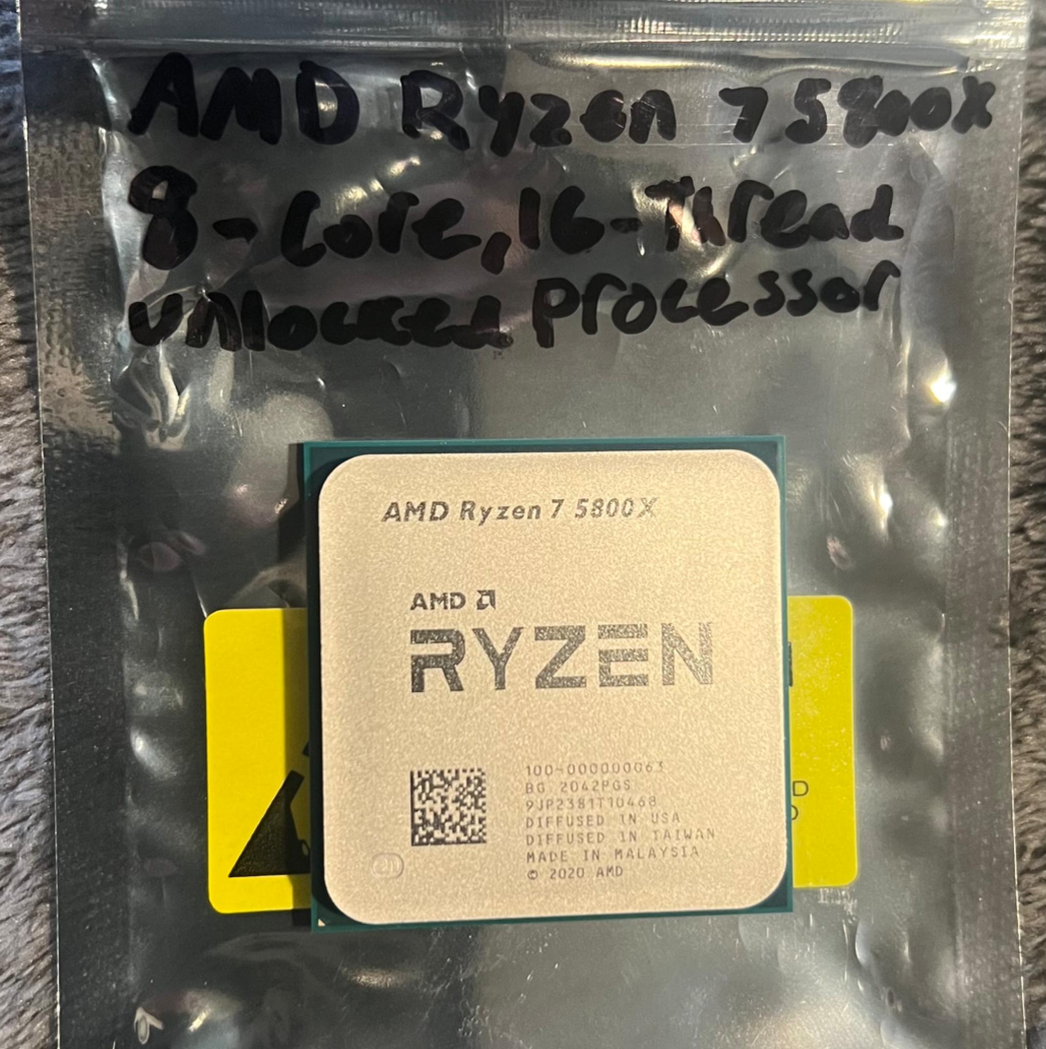 AMD Ryzen 7 5800X 8-Core, 16 Thread Unlocked Processor Socket AM4