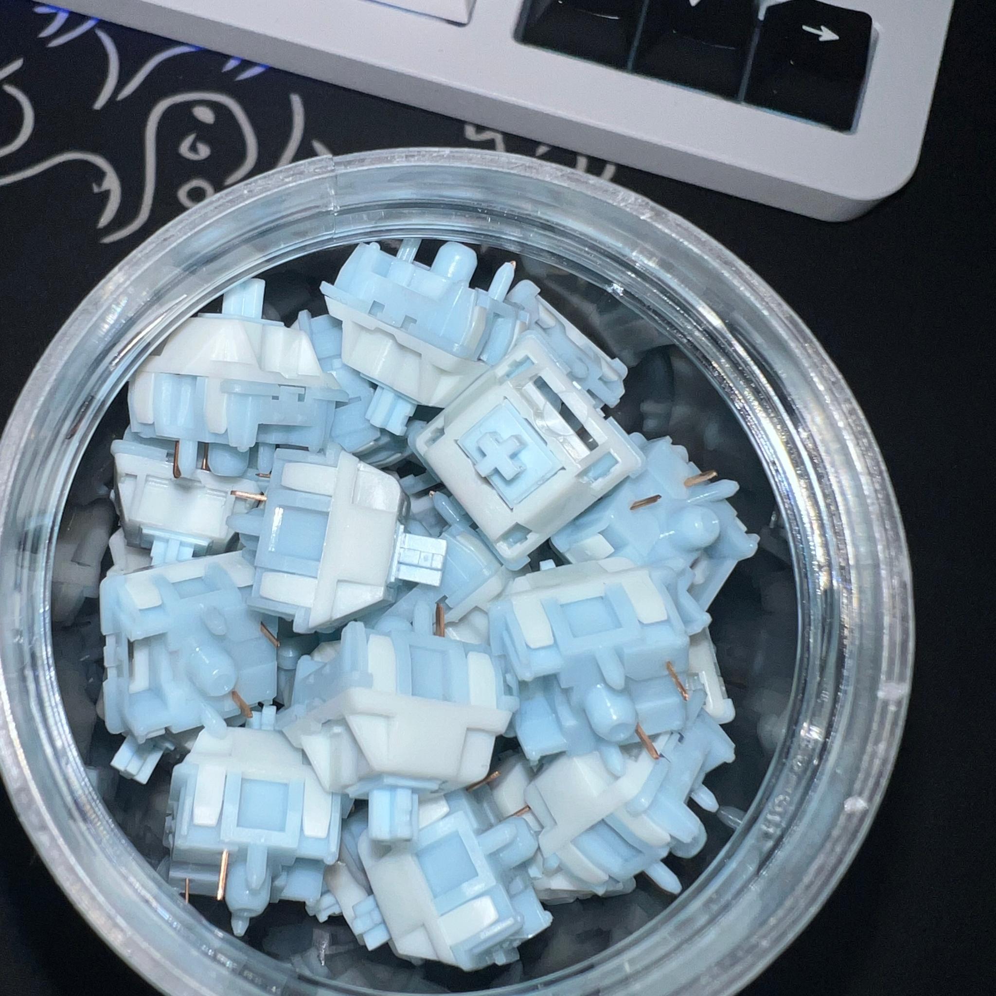 Kinetic Labs Cloud Water V2 Keyboard Switches & Fekker White MarbleKeyboard Switches Bundle