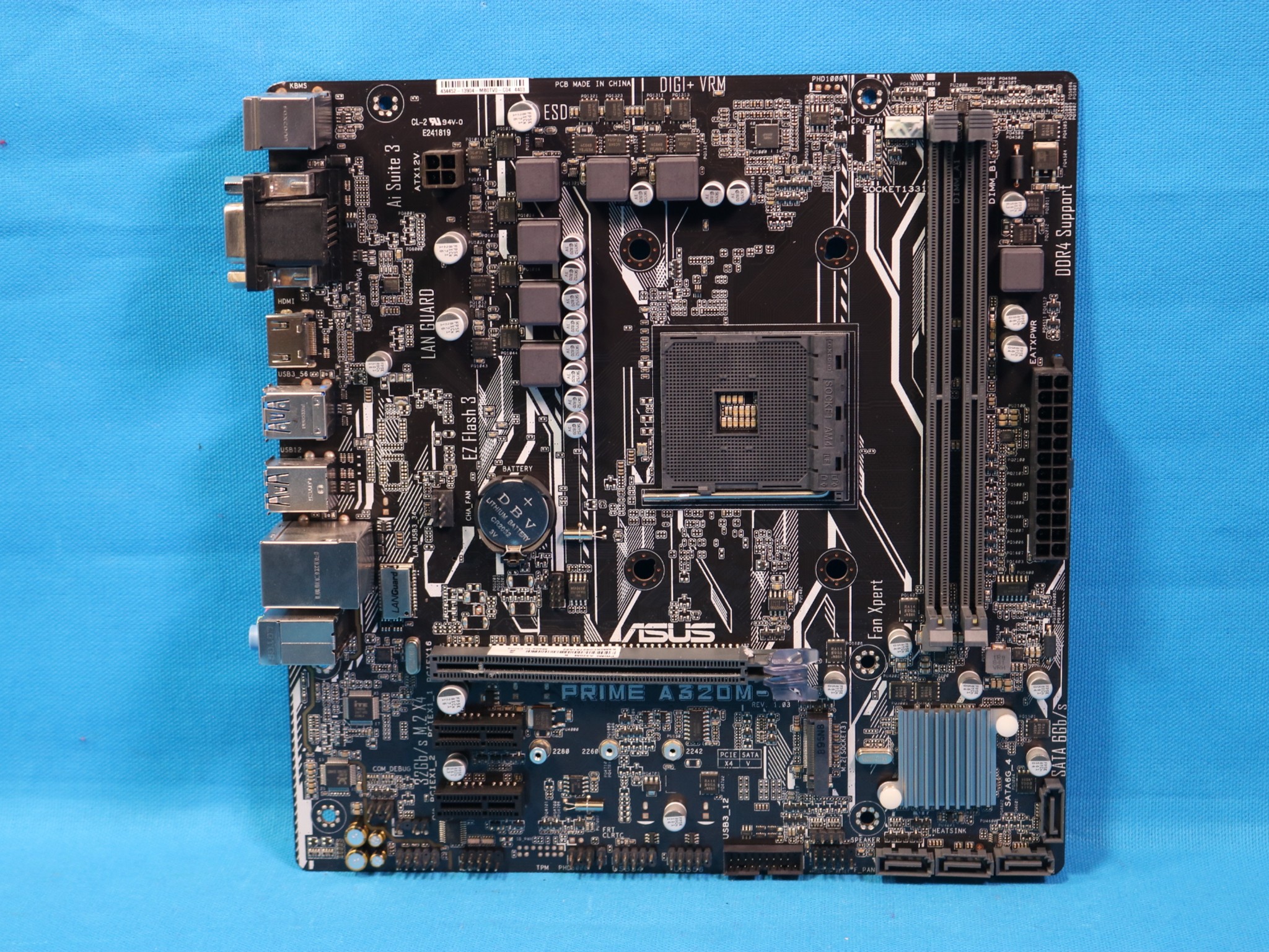 ASUS PRIME A320M-K AMD Socket AM4 DDR4 MicroATX Motherboard No I/O Shield - 4201332169