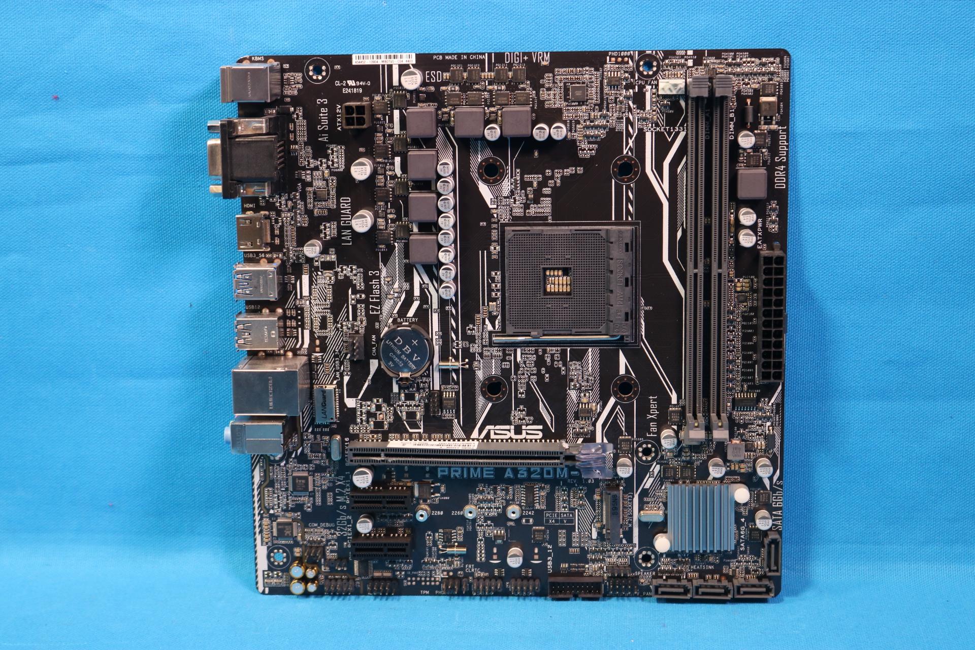 ASUS PRIME A320M-K AMD Socket AM4 DDR4 MicroATX Motherboard No I/O Shield - 4201332169