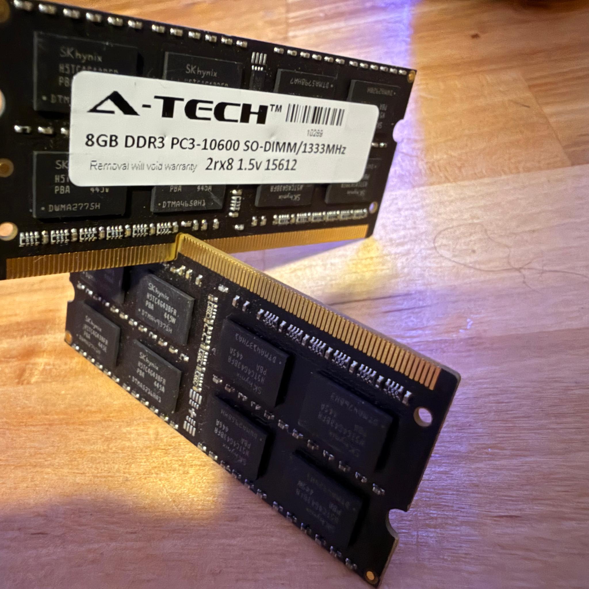 A-Tech 8GB DDR3 pc3-10600 SO-DIMM/1333Mz
