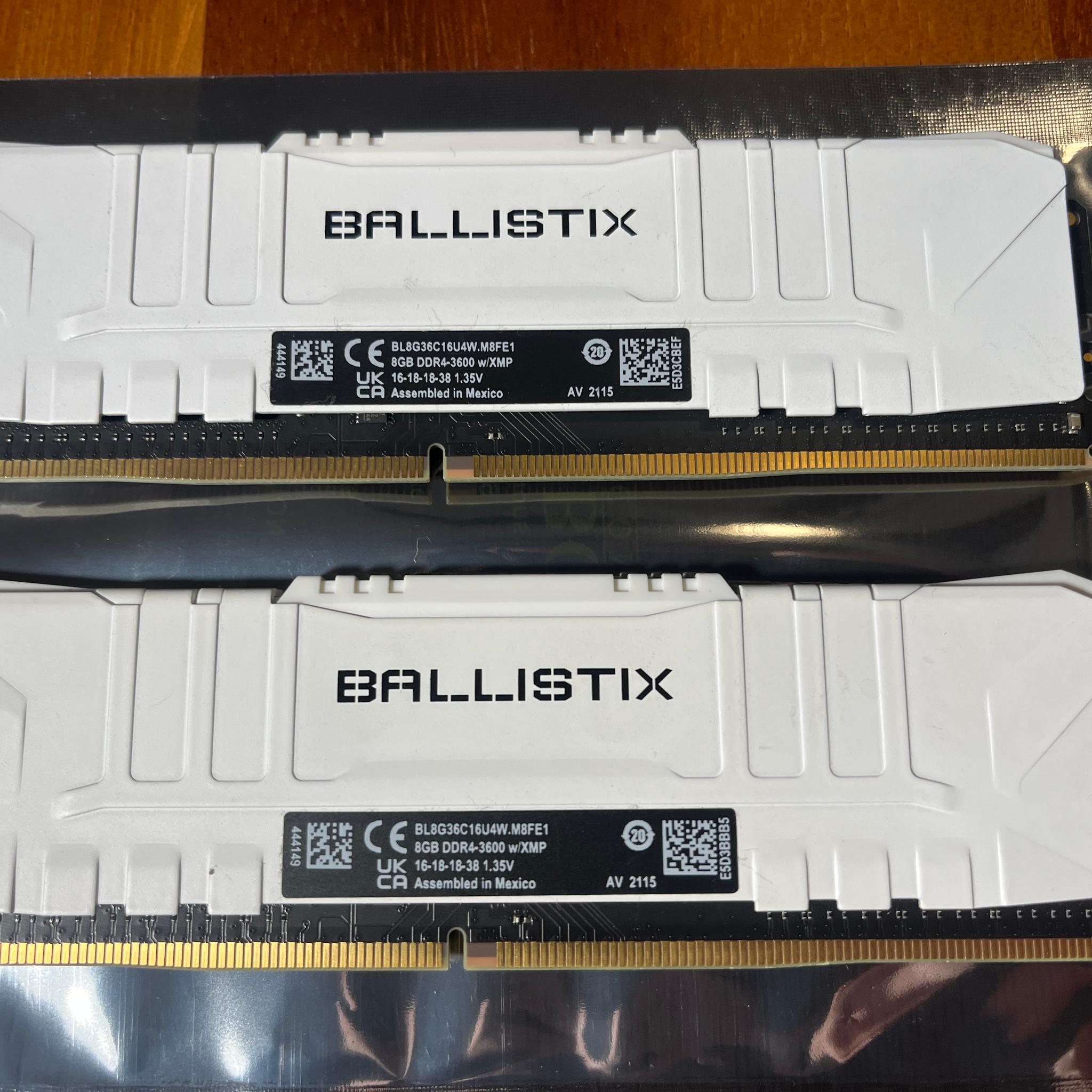 Crucial Ballistix DDR4-3600 16GB (2x8GB) DIMM XMP Desktop RAM BL8G36C16U4W.M8FE1