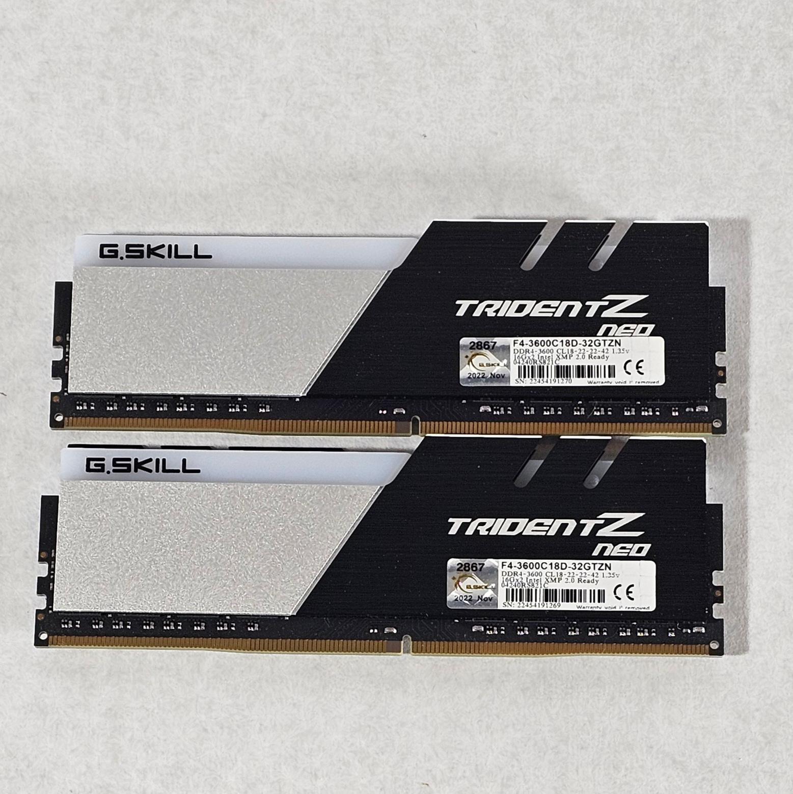 32GB DDR4 (2x16GB) 610 3600MT/s G.Skill Trident Z RGB