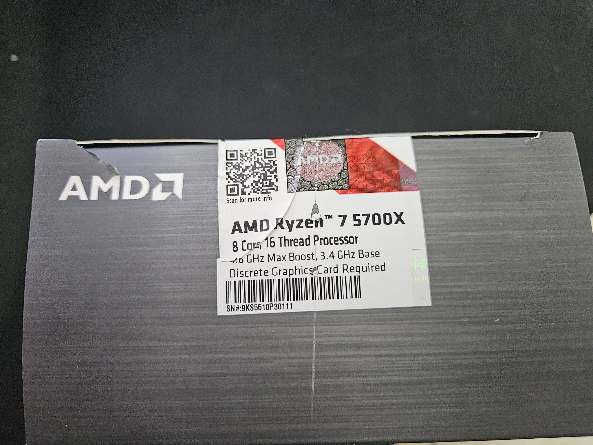 AMD Ryzen 7 5700x CPU (8 Cores, 16 Threads)