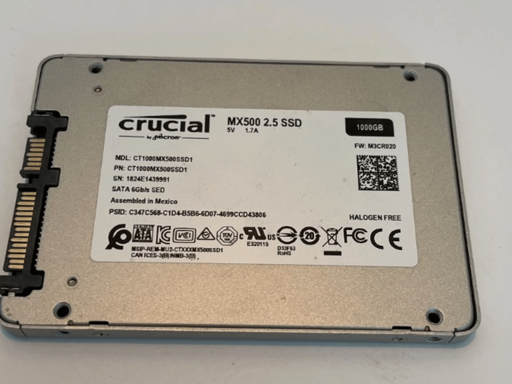Crucial MX500 1TB 2.5" SATA III Solid State Drive SSD CT1000MX500SSD1