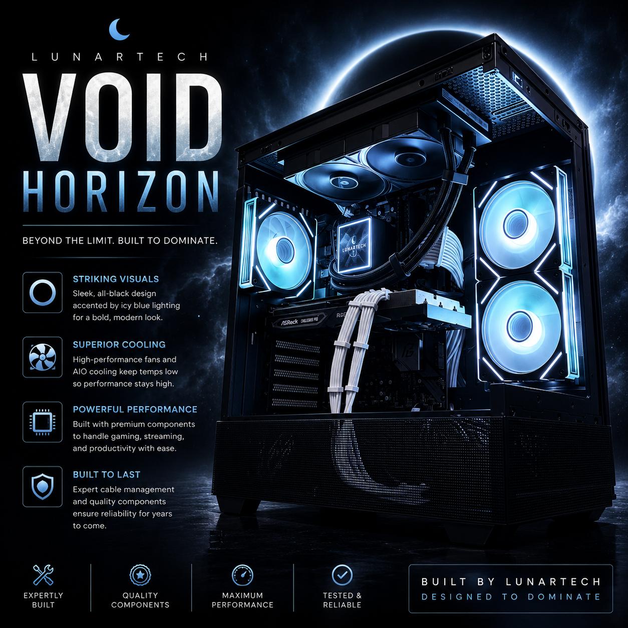 ⚫️"Void Horizon"⚫️| 1440p Gaming | RX 6750 XT 12GB | Ryzen 5 5600X | 32GB Ram | 1TB NVMe Storage